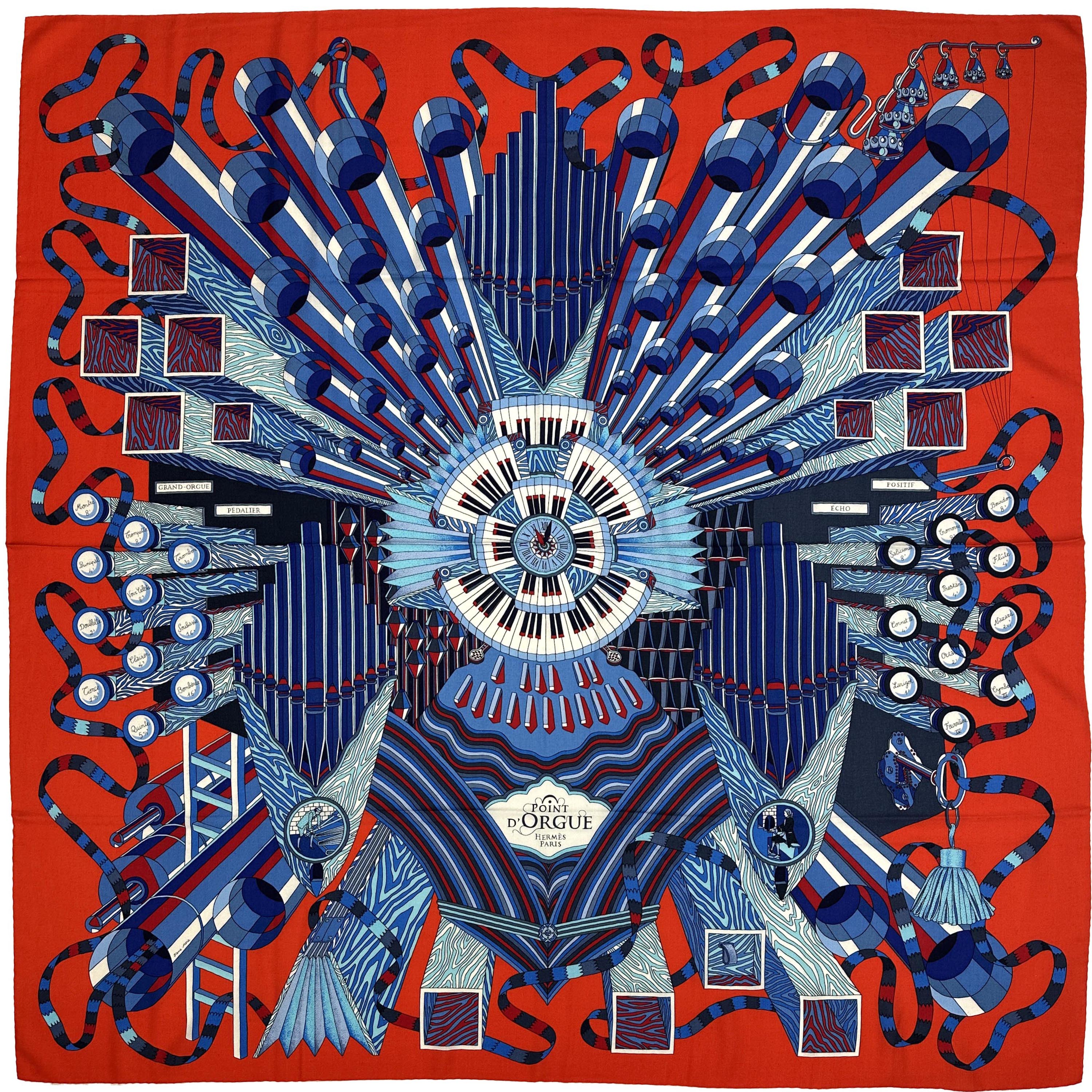 Hermès Point d'orgue Cashmere Silk 140