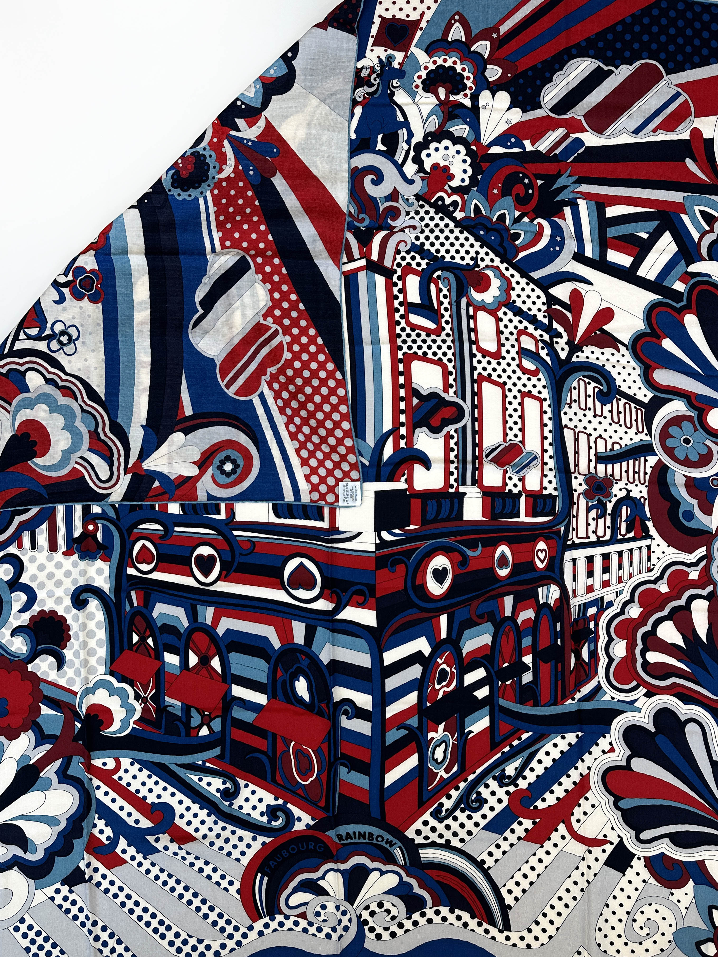 Hermès Faubourg Rainbow Cashmere Silk 140