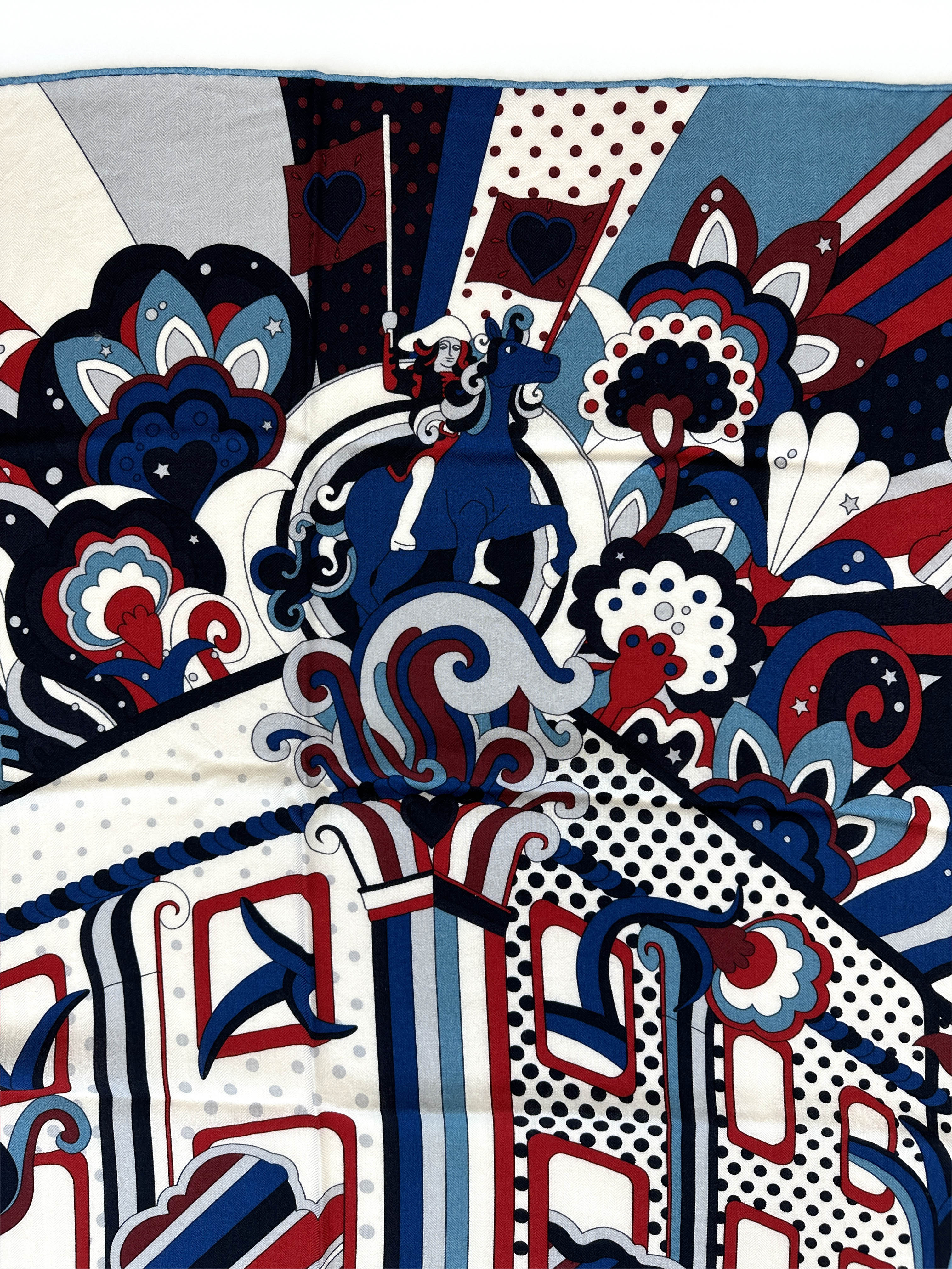 Hermès Faubourg Rainbow Cashmere Silk 140