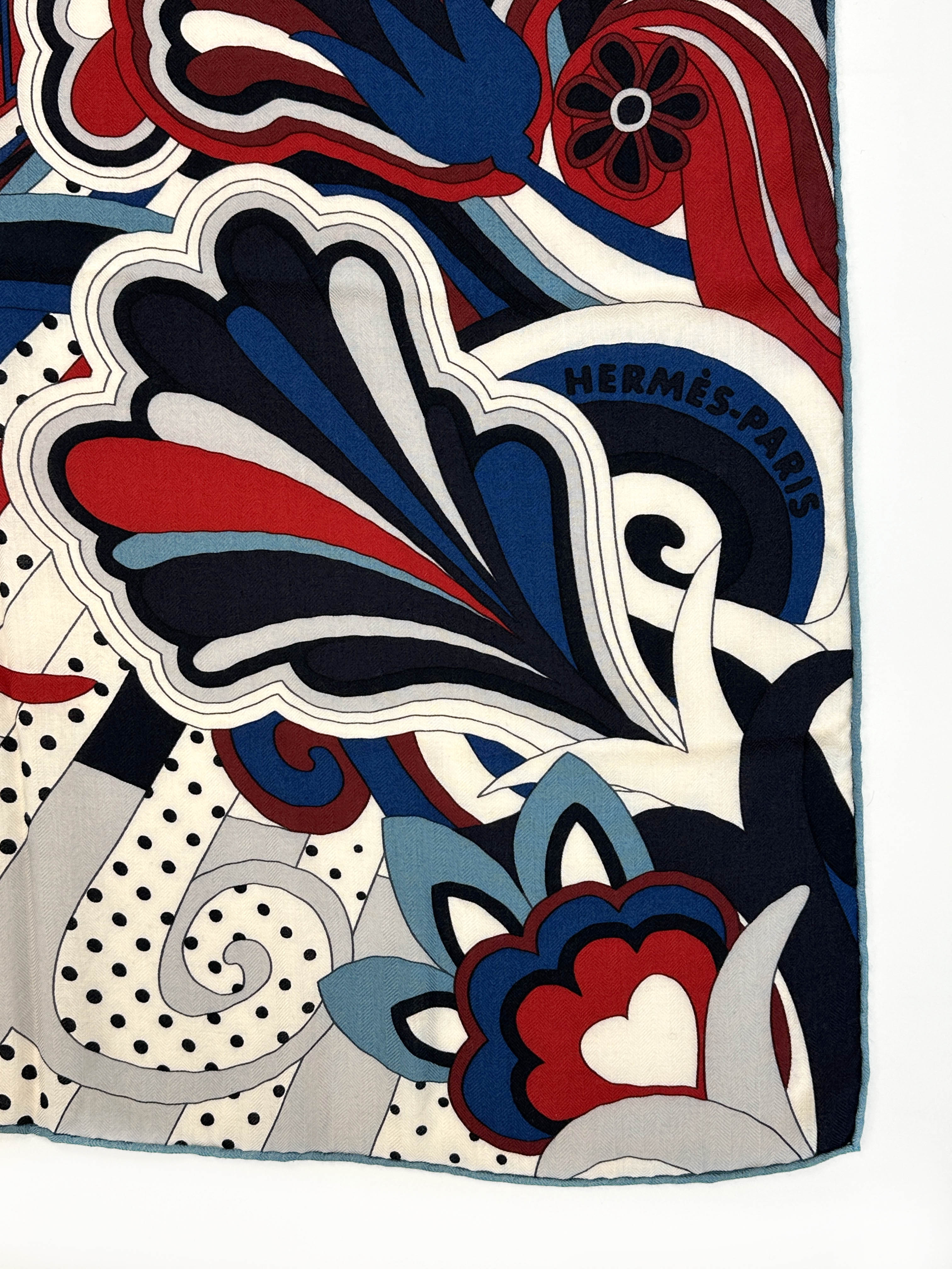 Hermès Faubourg Rainbow Cashmere Silk 140