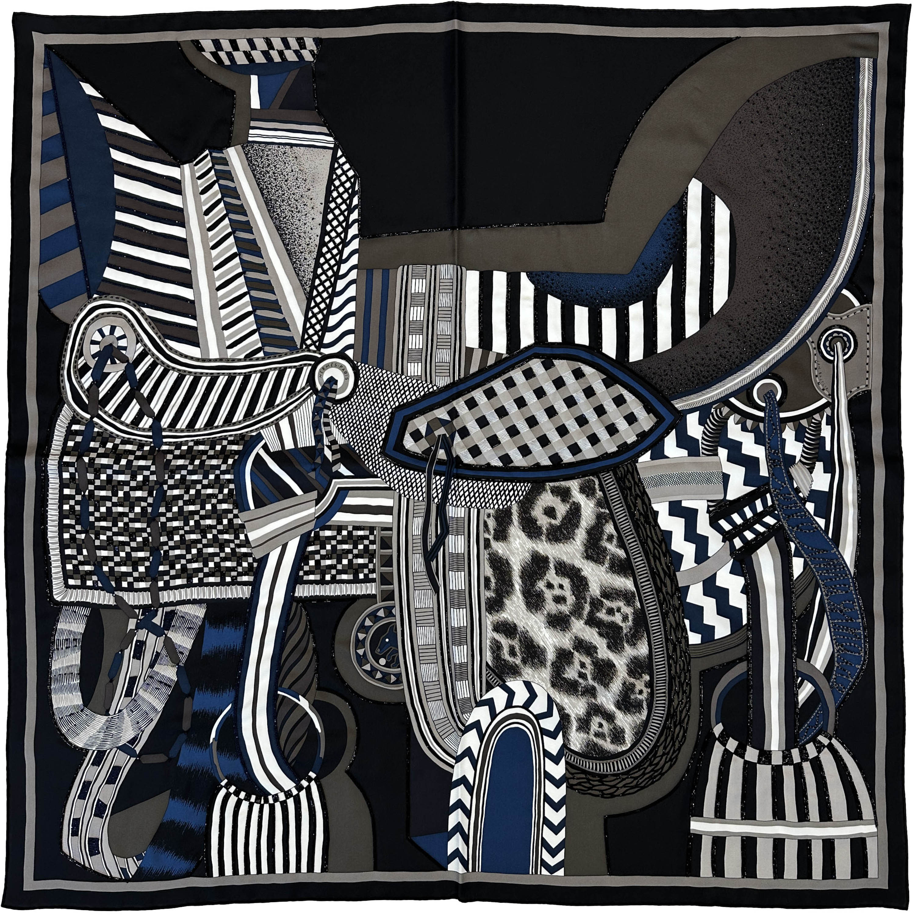 Hermès La Selle Imaginaire Exceptional Beaded 90