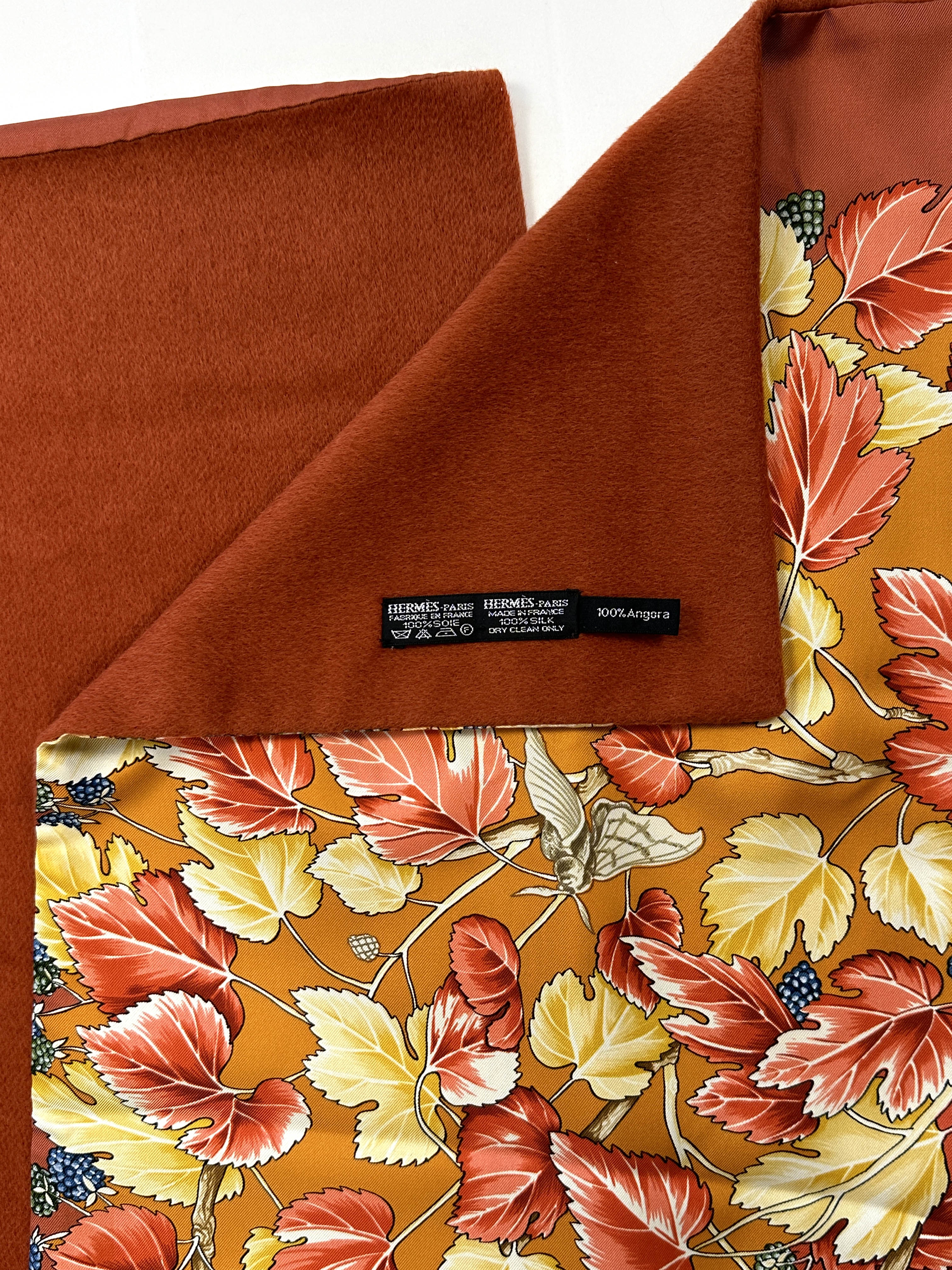 Hermès L'aribe de Soie Silk Angora Shawl