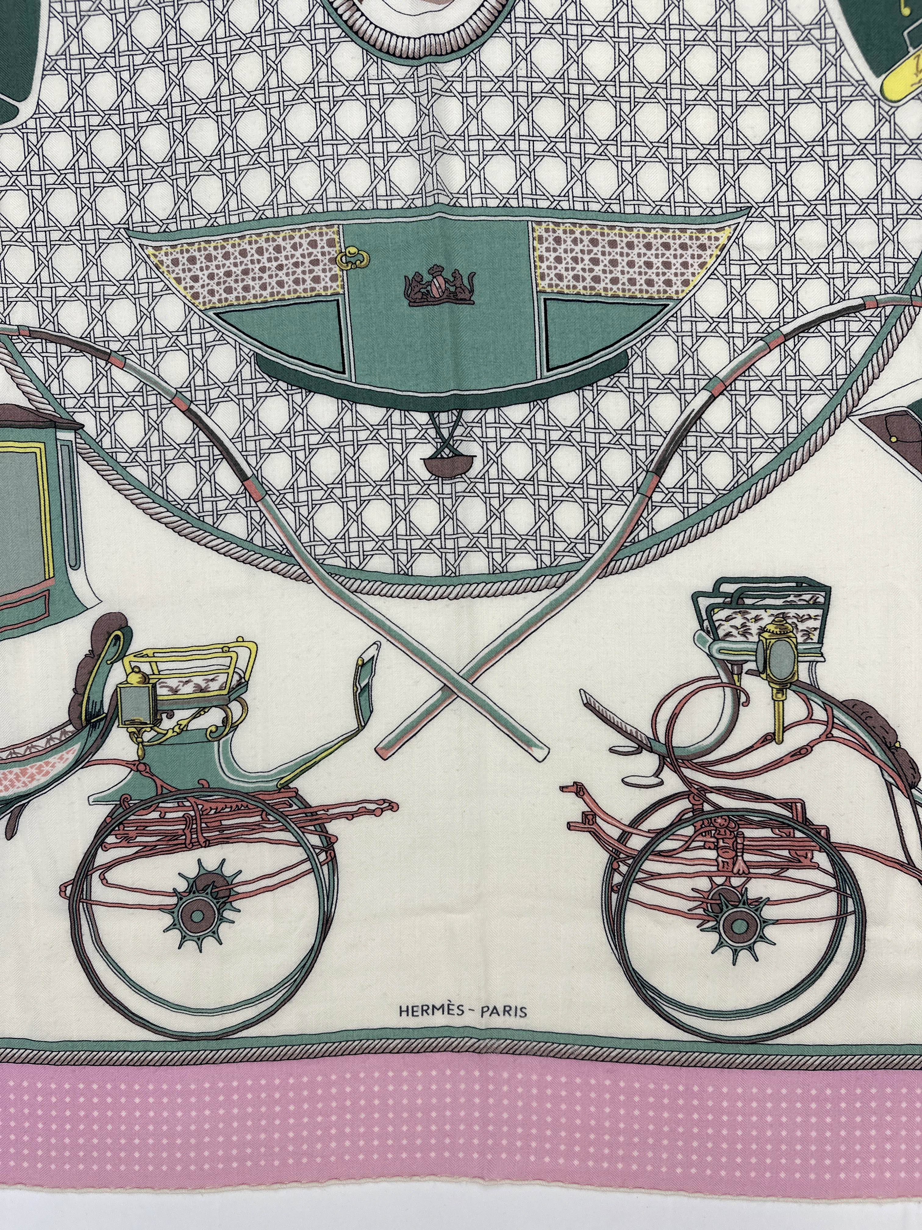 Hermès Les Voitures à Transformation Cashmere Silk 140