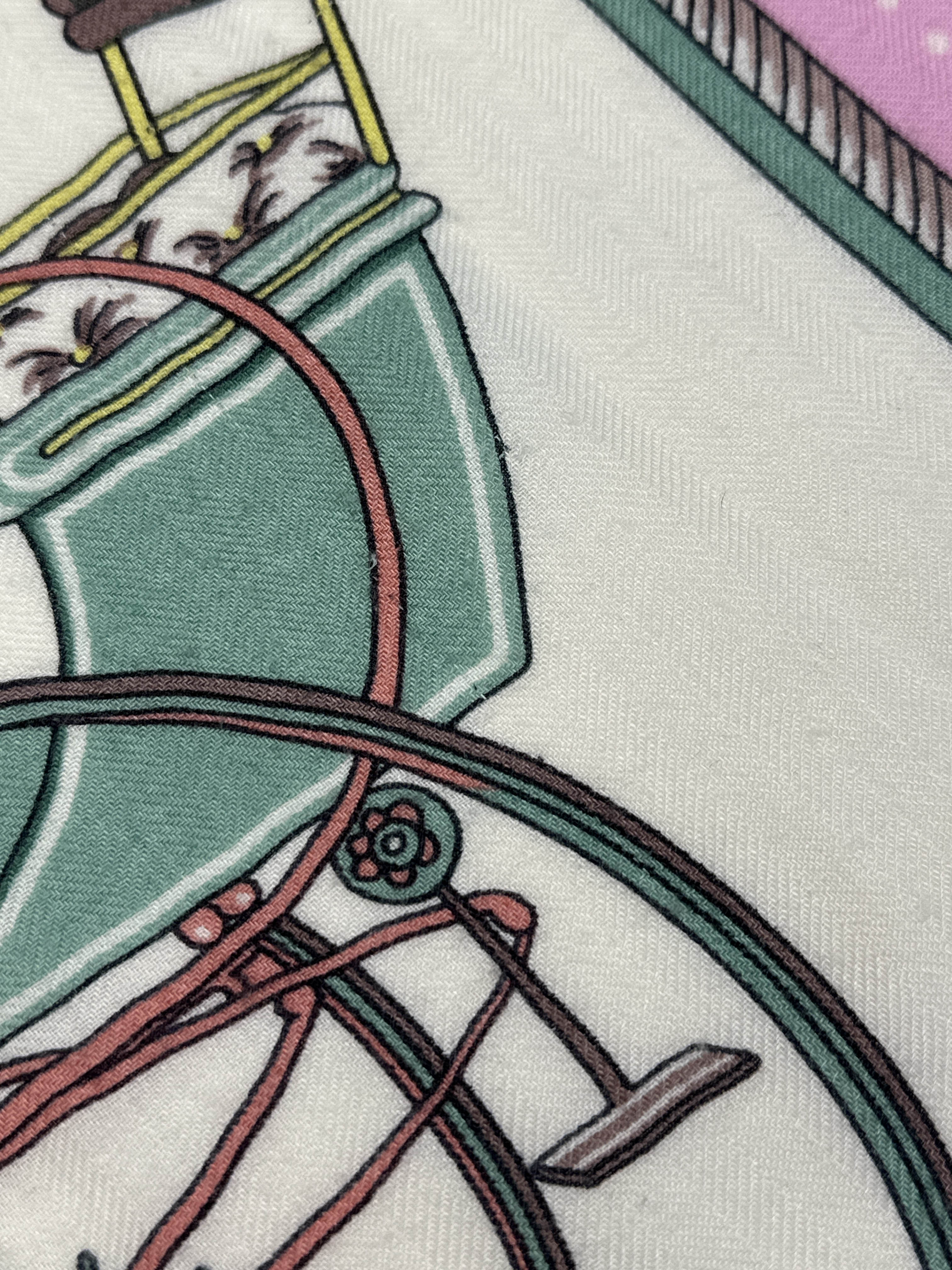 Hermès Les Voitures à Transformation Cashmere Silk 140