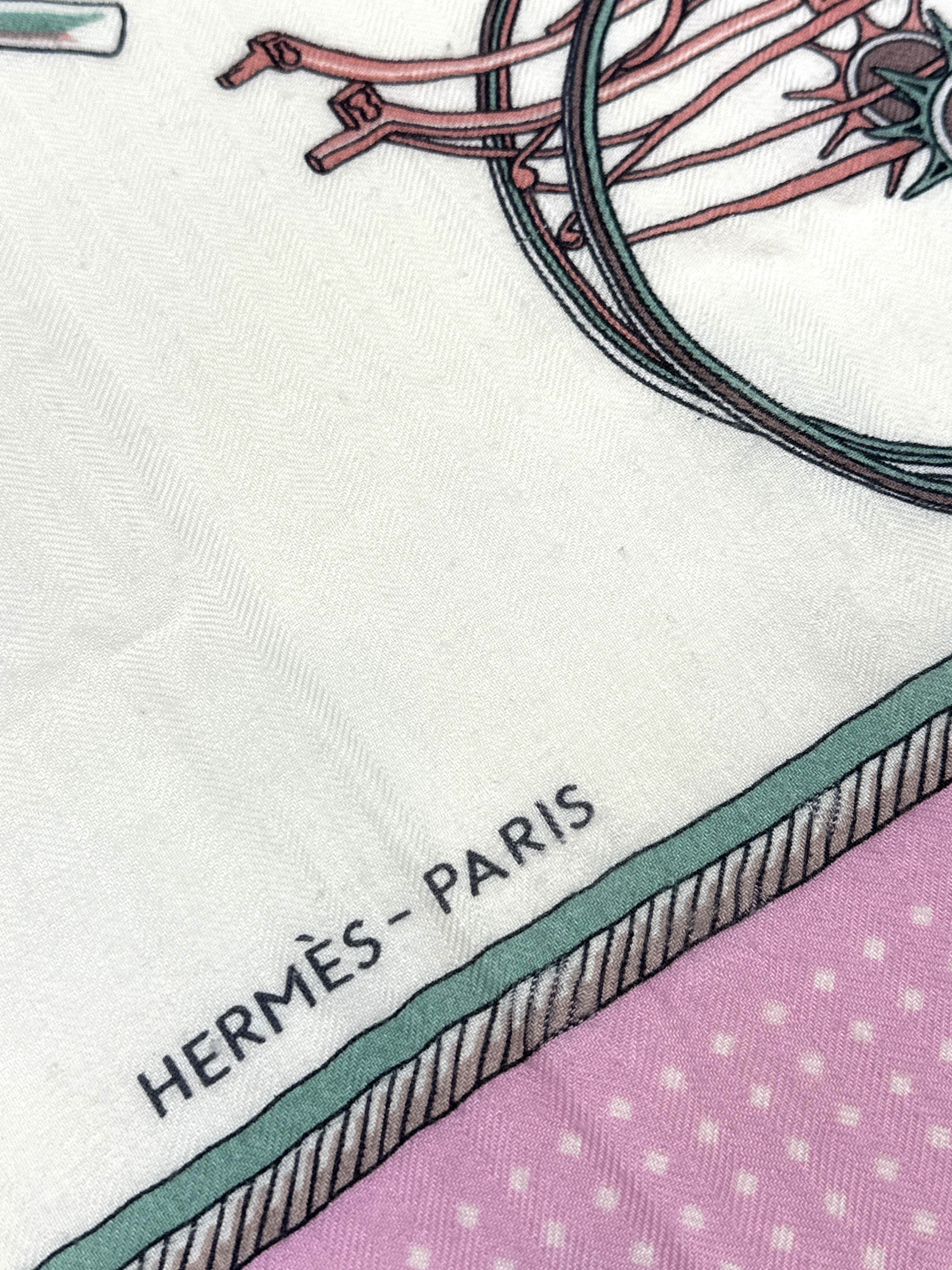 Hermès Les Voitures à Transformation Cashmere Silk 140