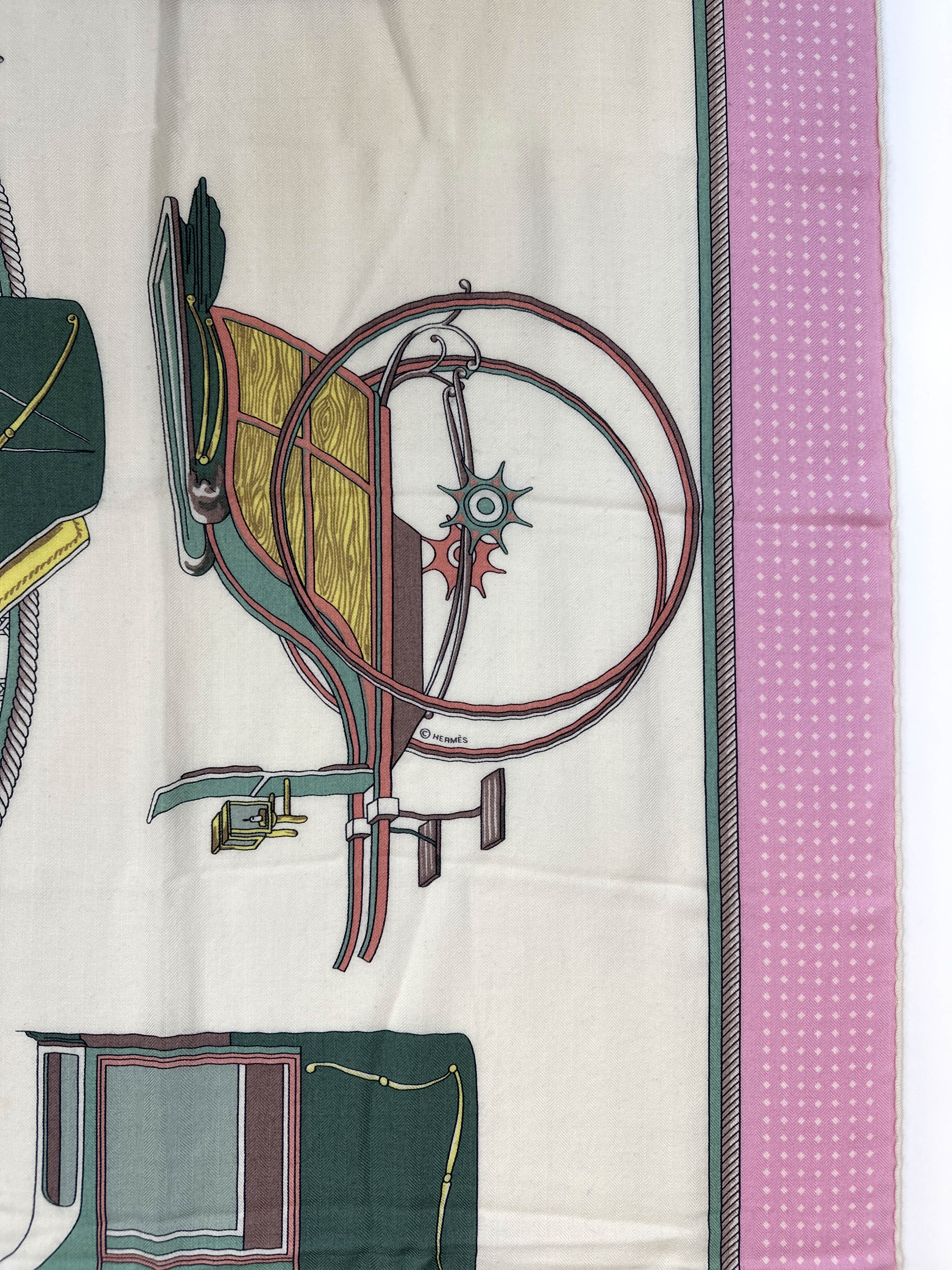 Hermès Les Voitures à Transformation Cashmere Silk 140