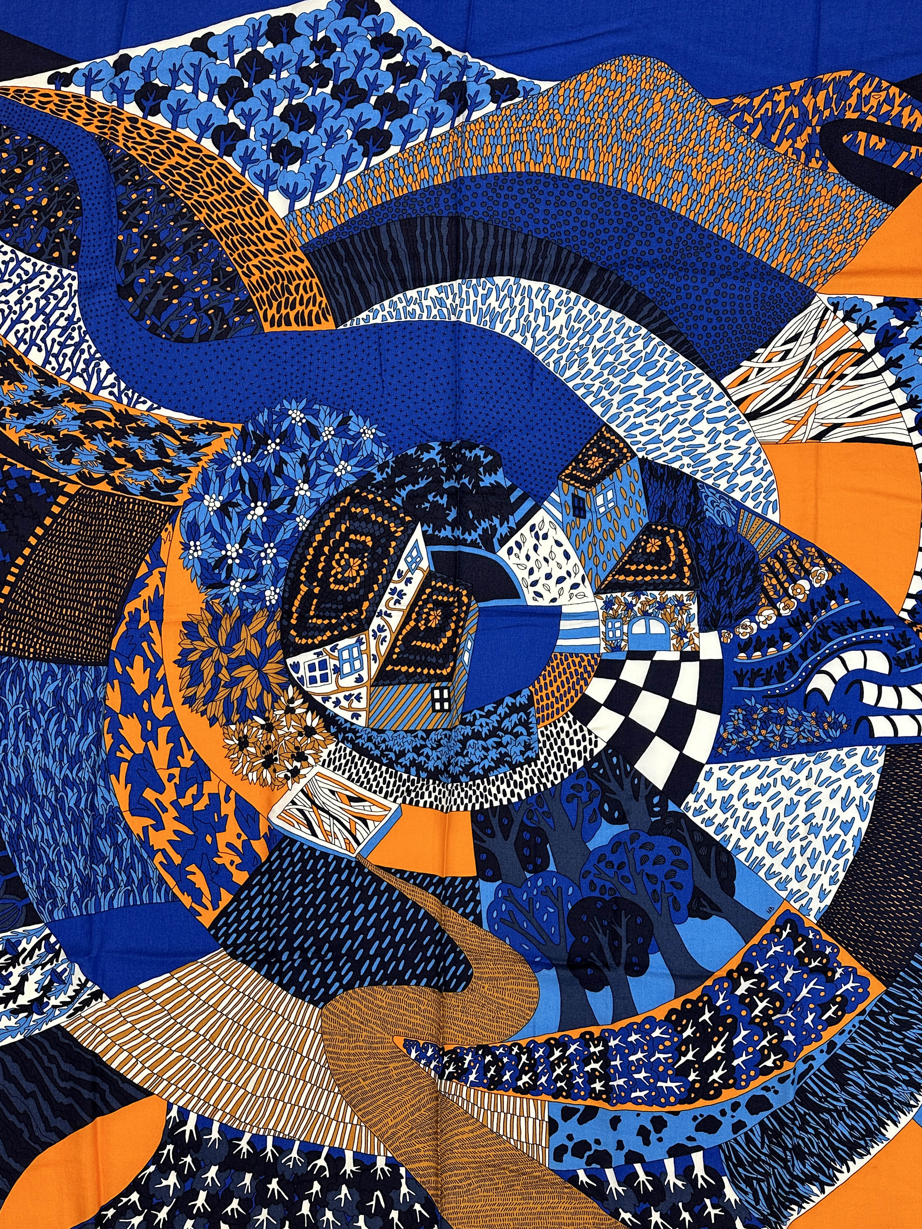 Hermès À Travers Champs Cashmere Silk 140