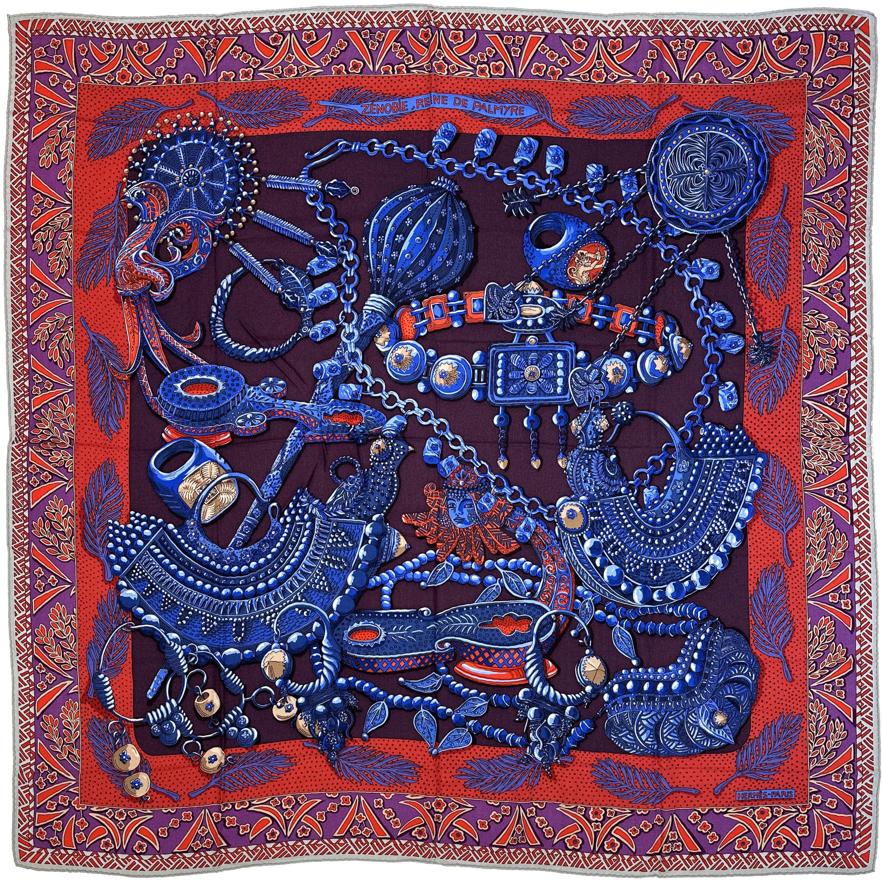 Hermès Zenobie, Reine de Palmyre Cashmere Silk 140