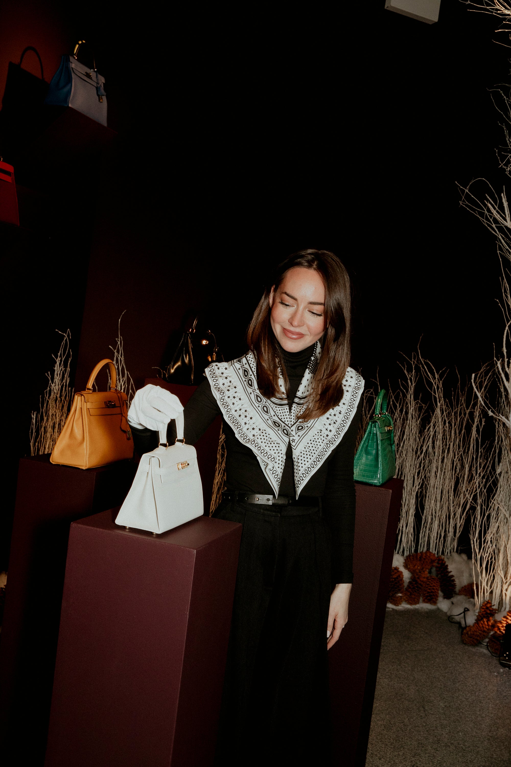 Hermès Brides de Gala Bandana a Pois 70