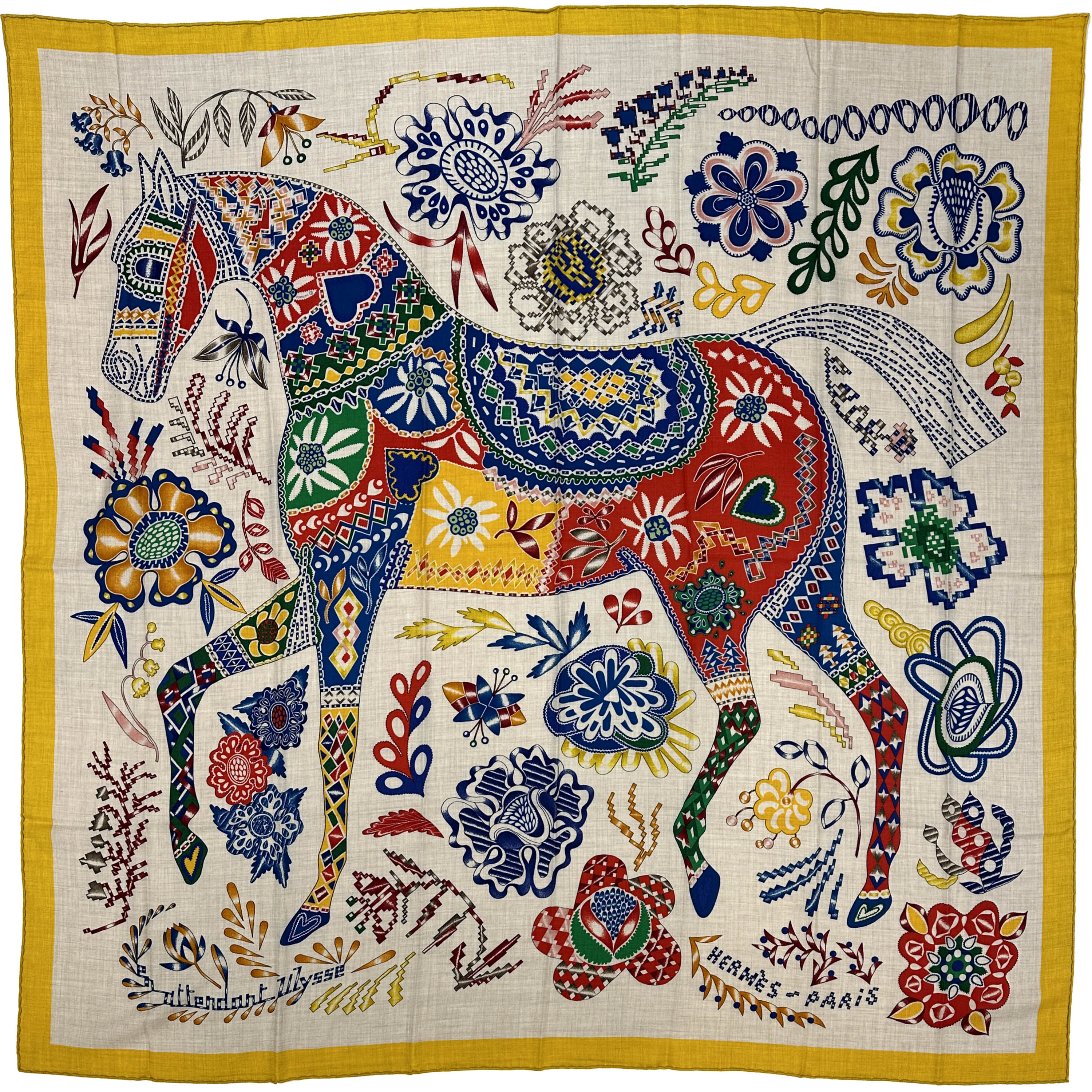 Hermès En Attendant Ulysse Cashmere Silk 140