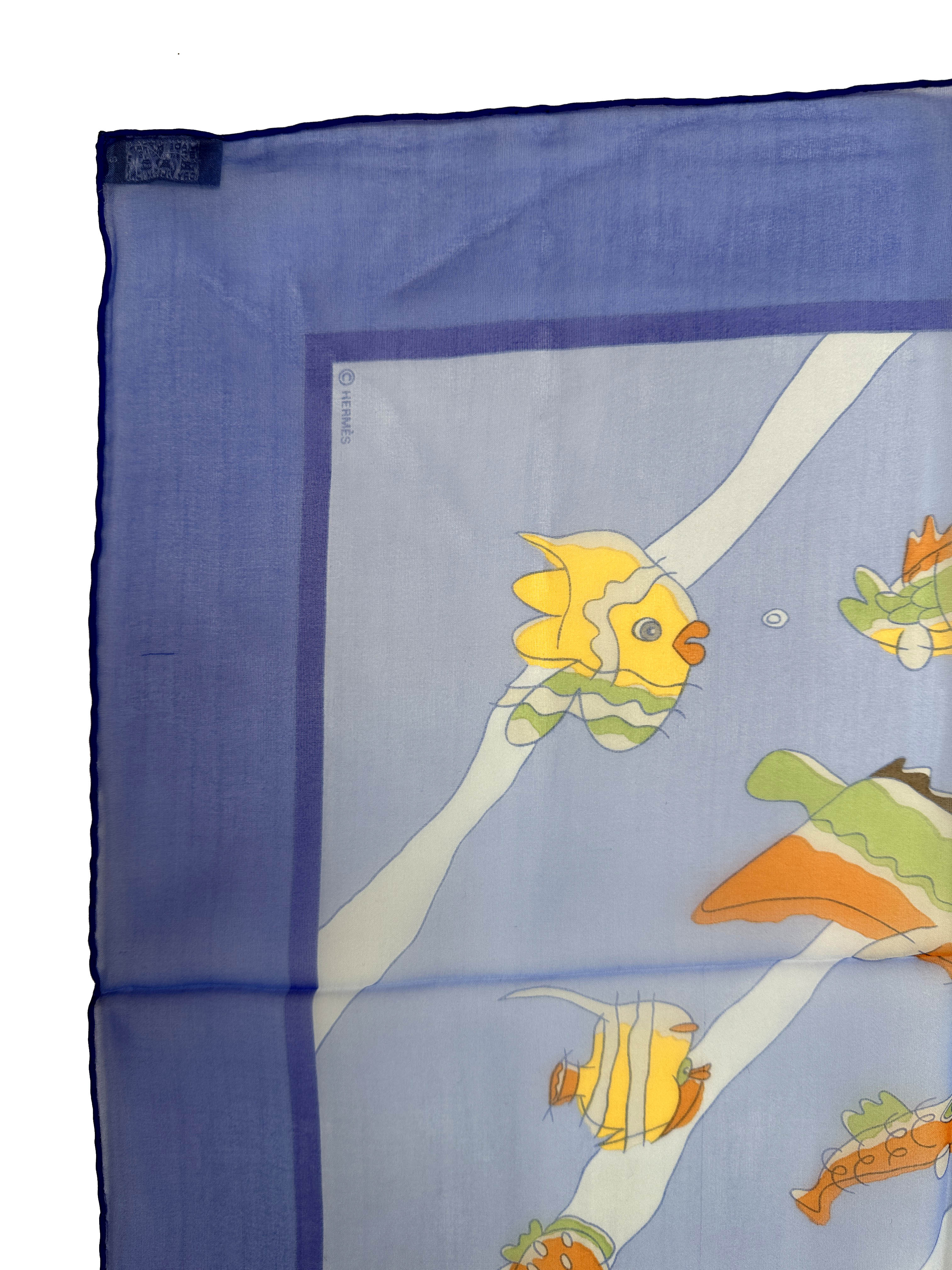 Hermès Au Clair de la Mer Mousseline 90