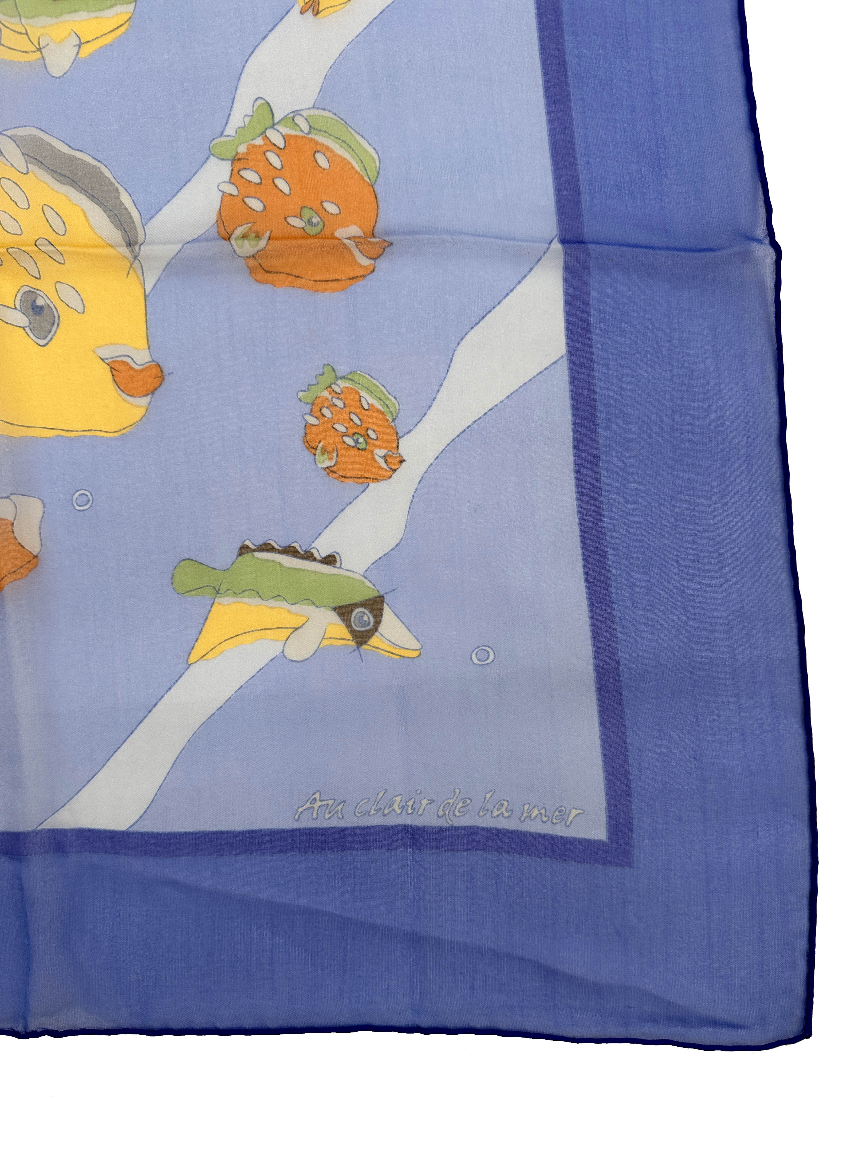 Hermès Au Clair de la Mer Mousseline 90