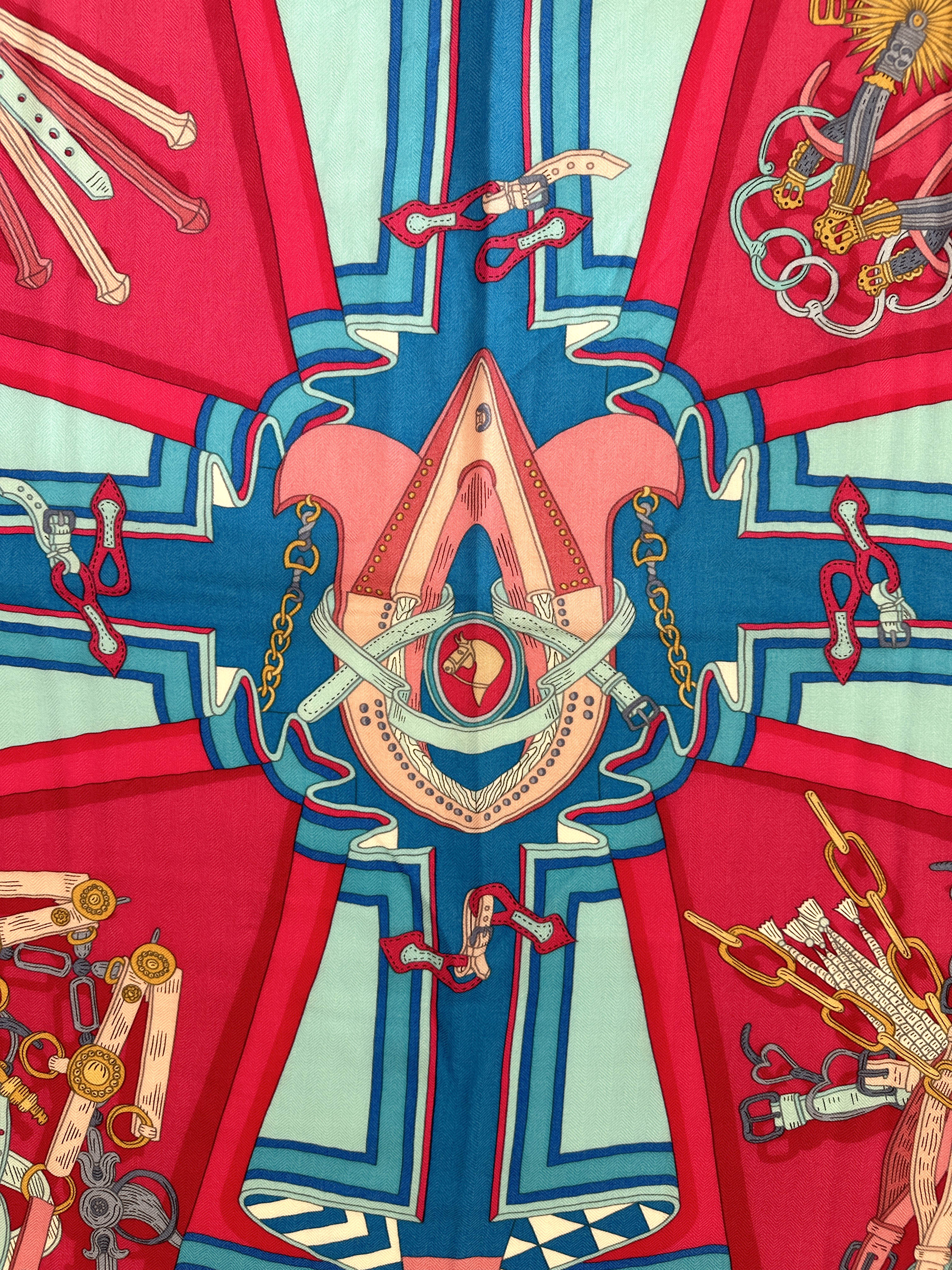 Hermès Bouquets Sellier Cashmere Silk 140