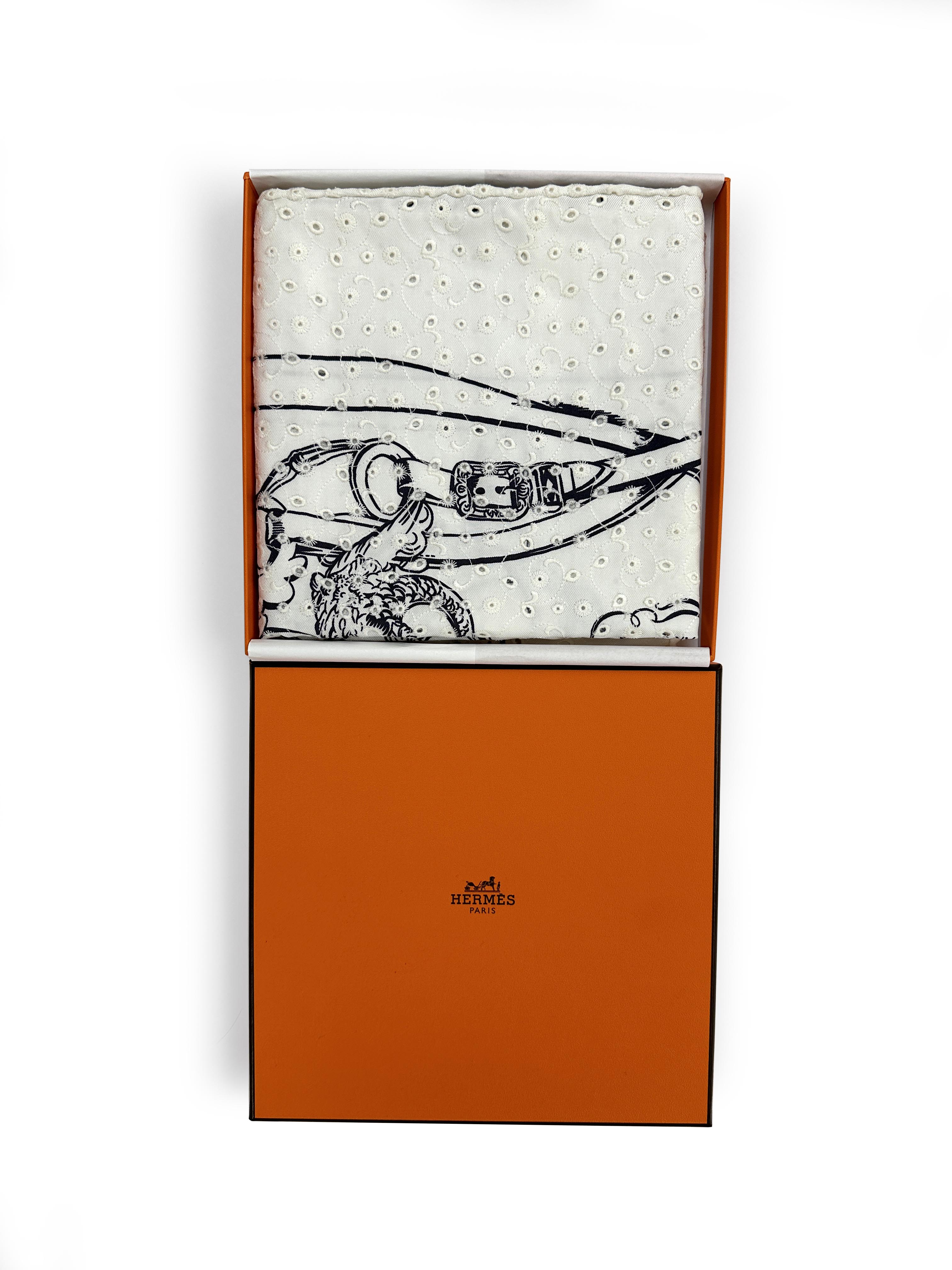Hermès Brides de Gala Broderie Anglaise 70
