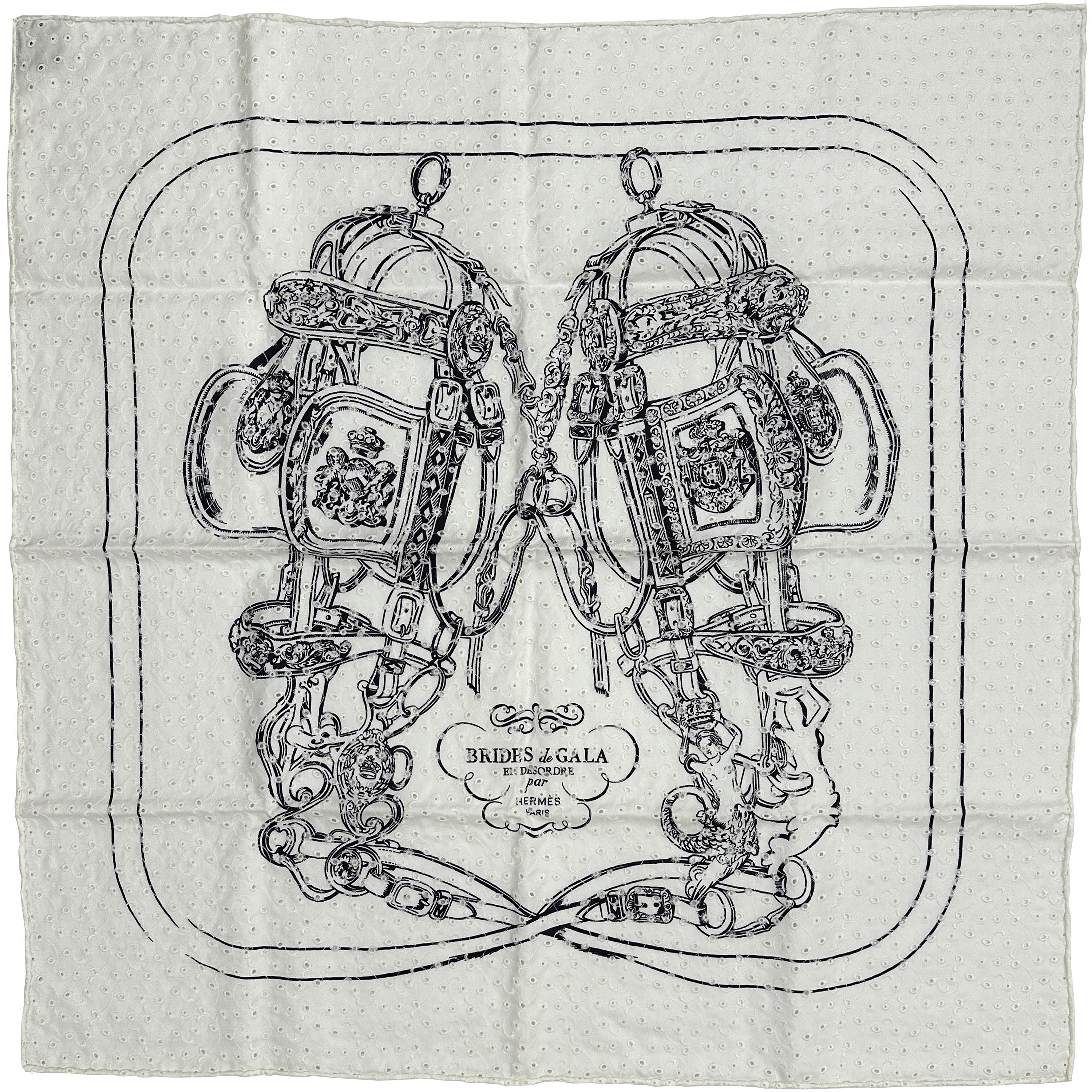 Hermès Brides de Gala Broderie Anglaise 70