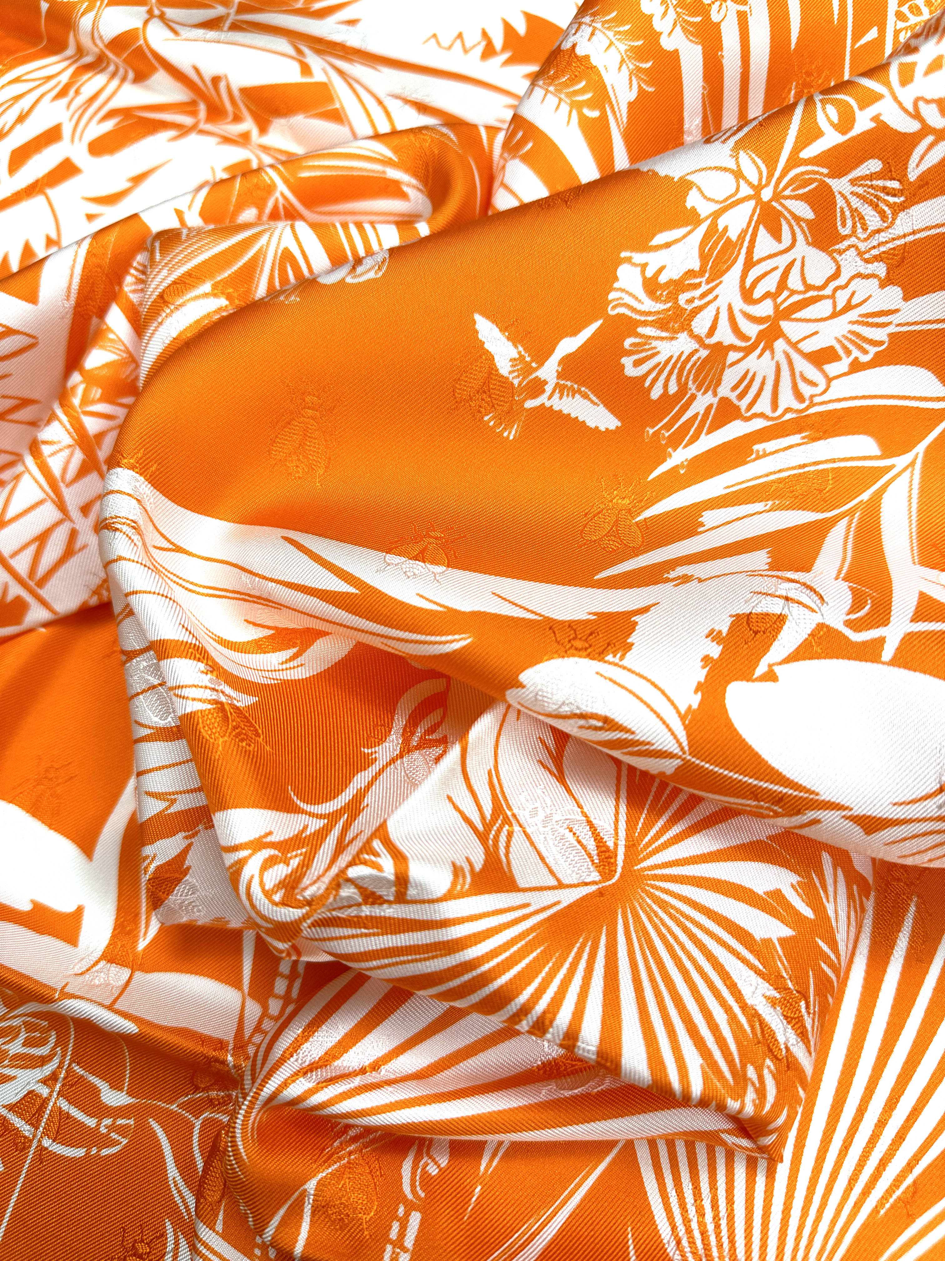 Hermès Flamingo Party Tatouage Jacquard 90