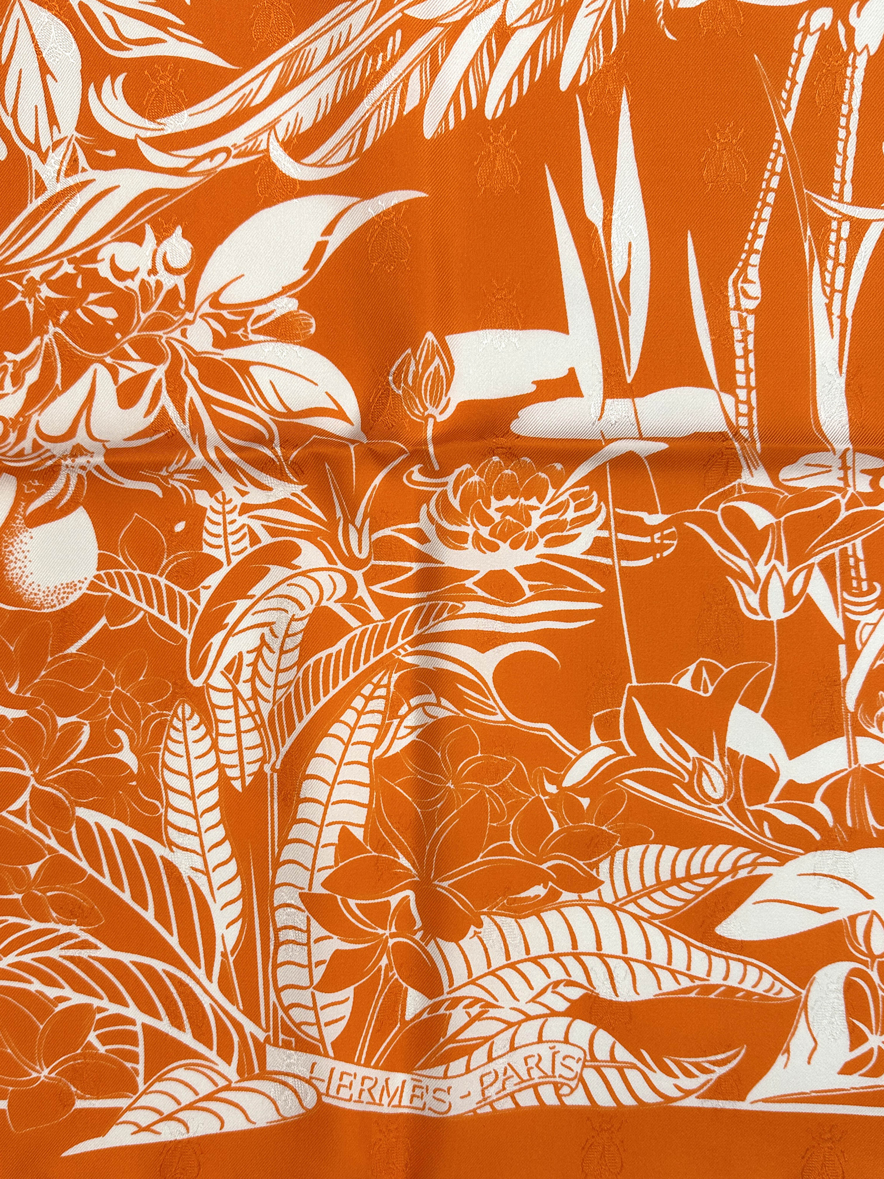 Hermès Flamingo Party Tatouage Jacquard 90
