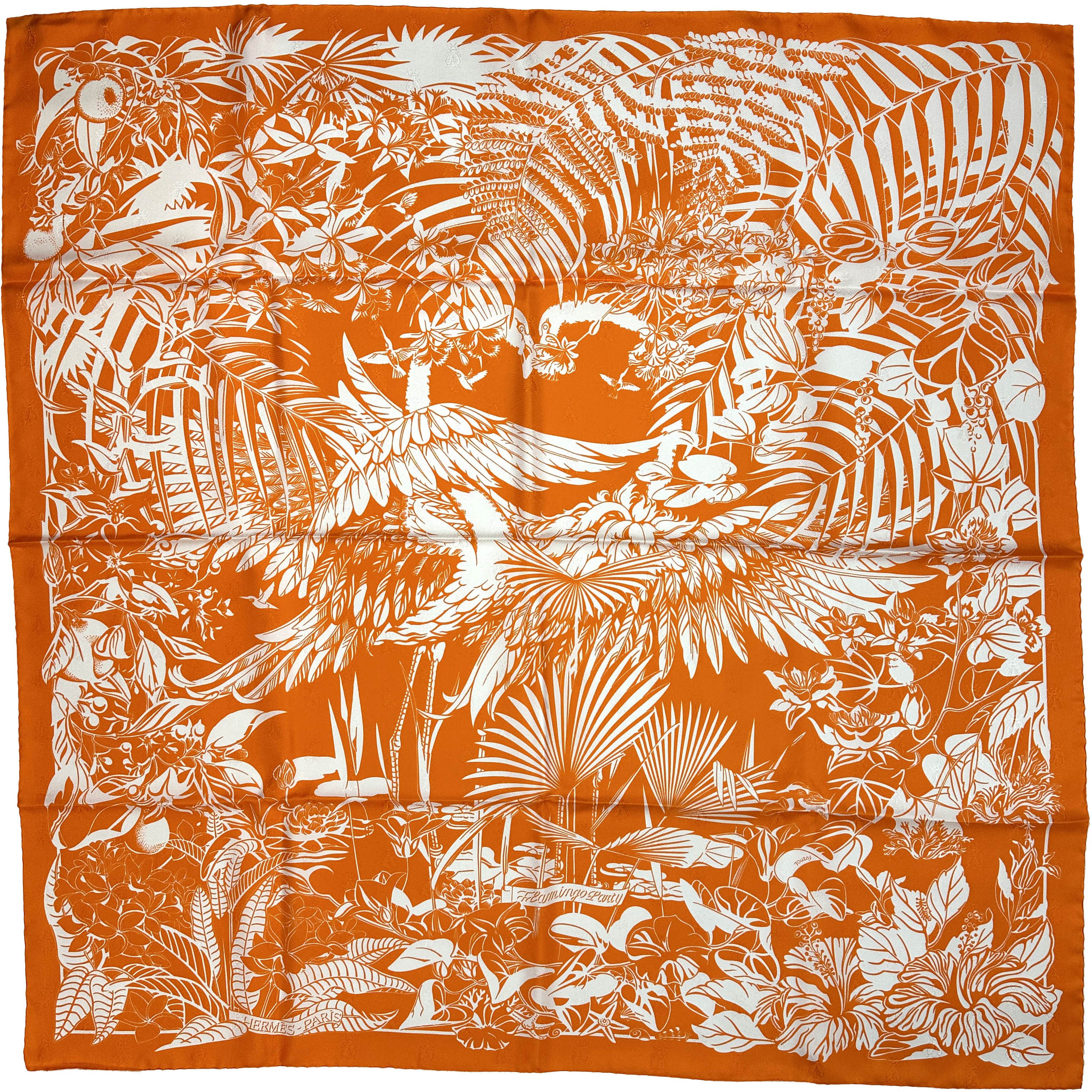 Hermès Flamingo Party Tatouage Jacquard 90