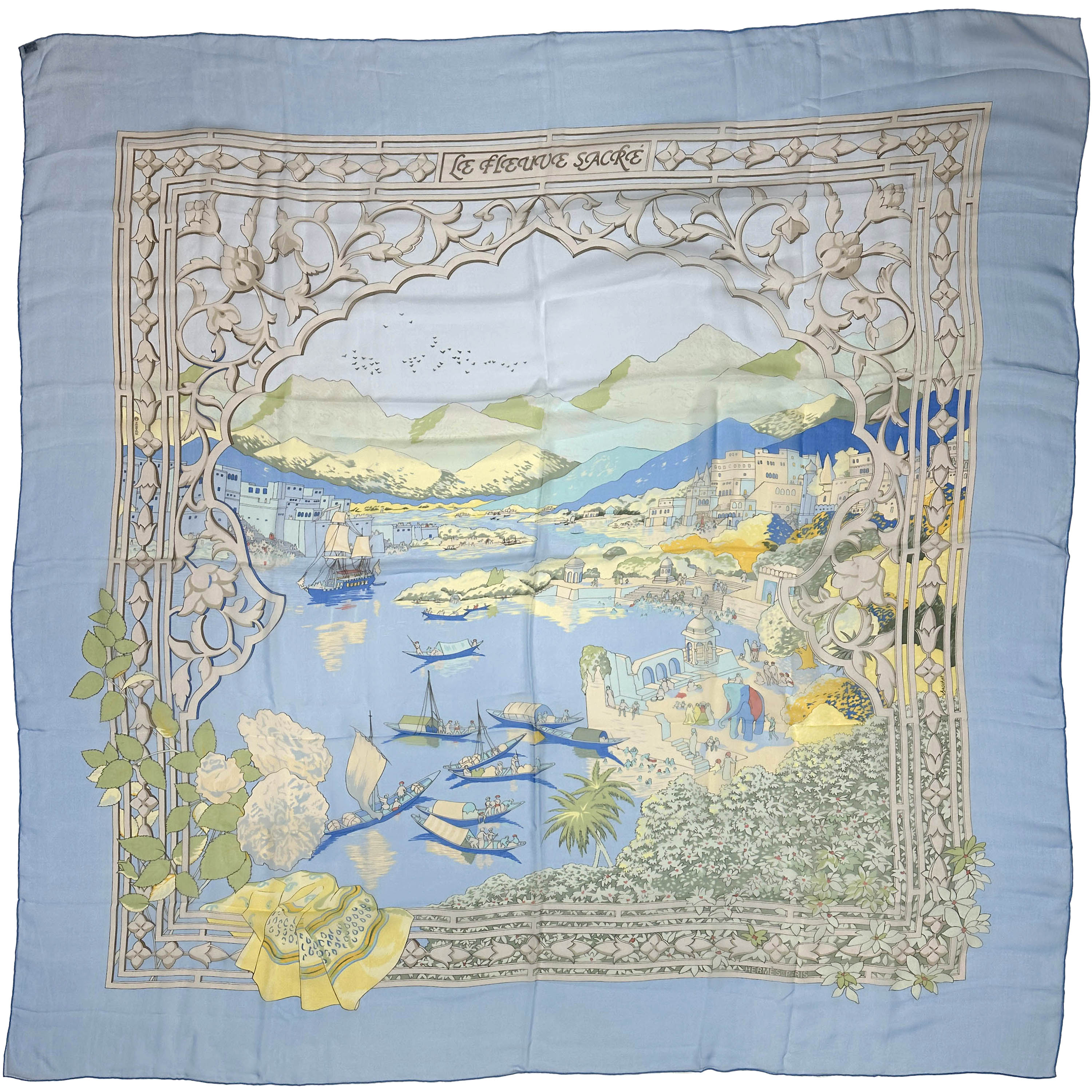 Hermès Le Fleuve Sacre Mousseline 140