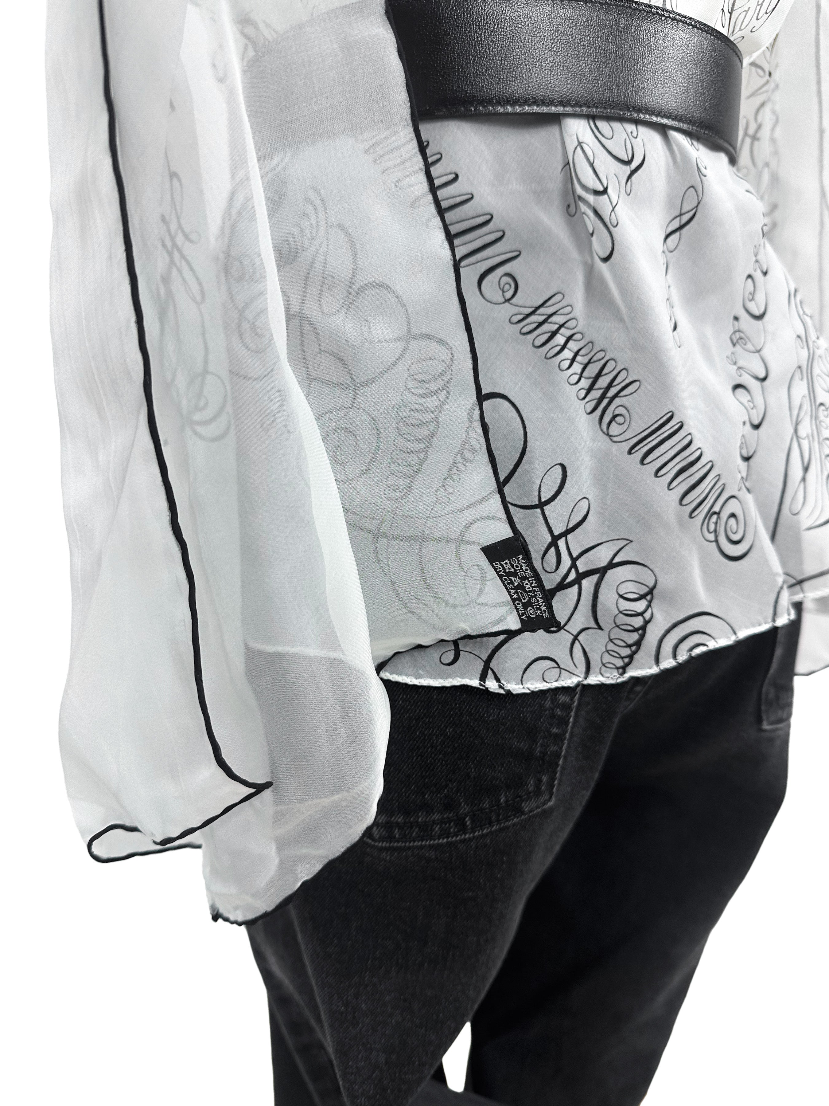 Hermès L'Art d'Ecrire Mousseline Top