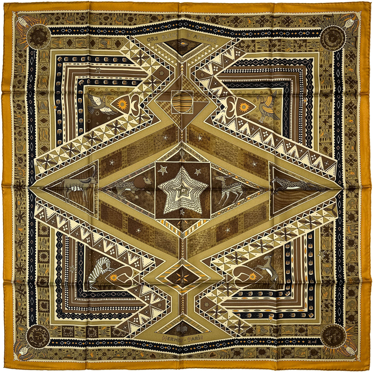 Hermès Ors Bleus d'Afrique 90