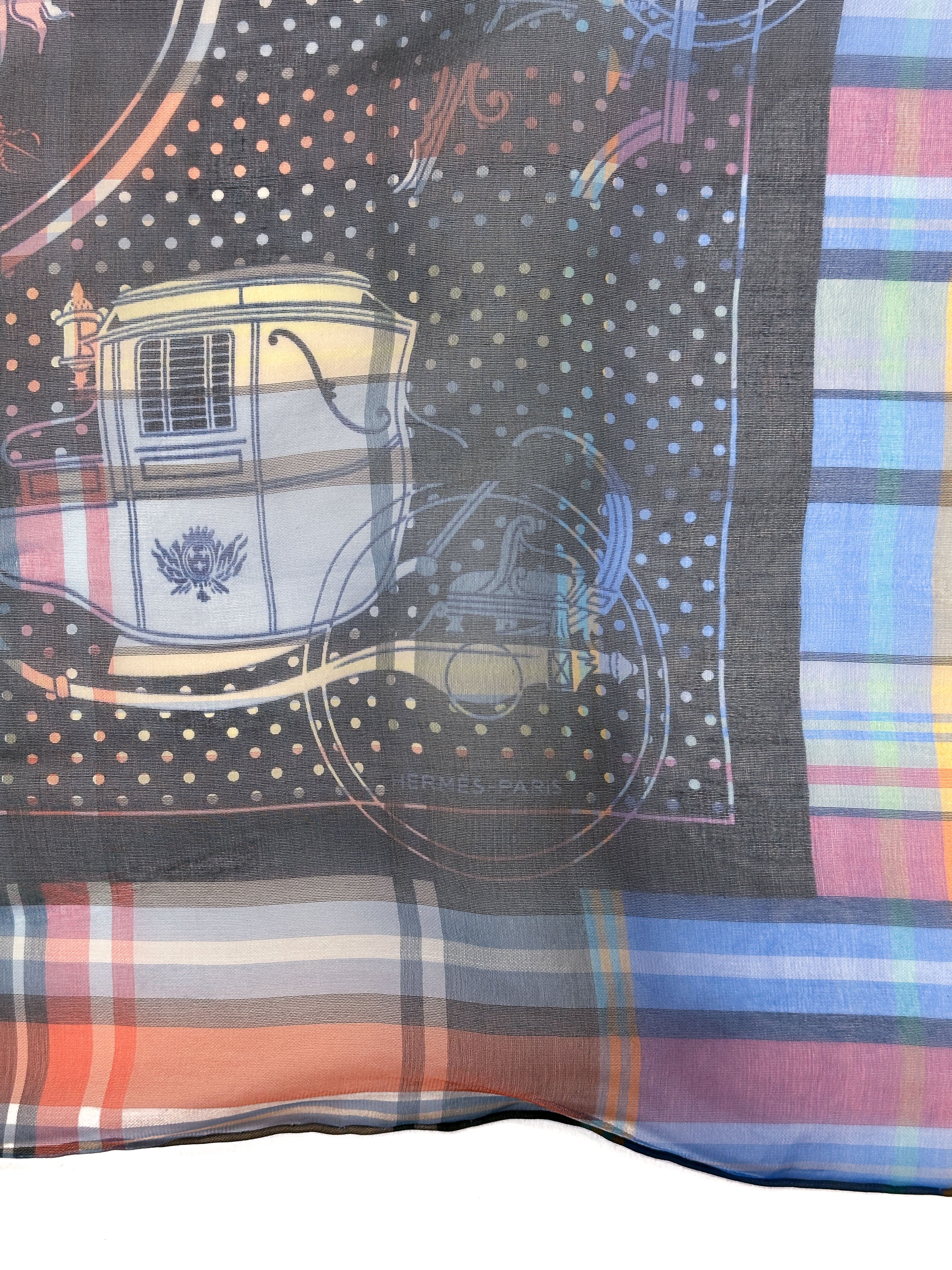 Hermès Madras Ex-Libris Bandana Mousseline 55