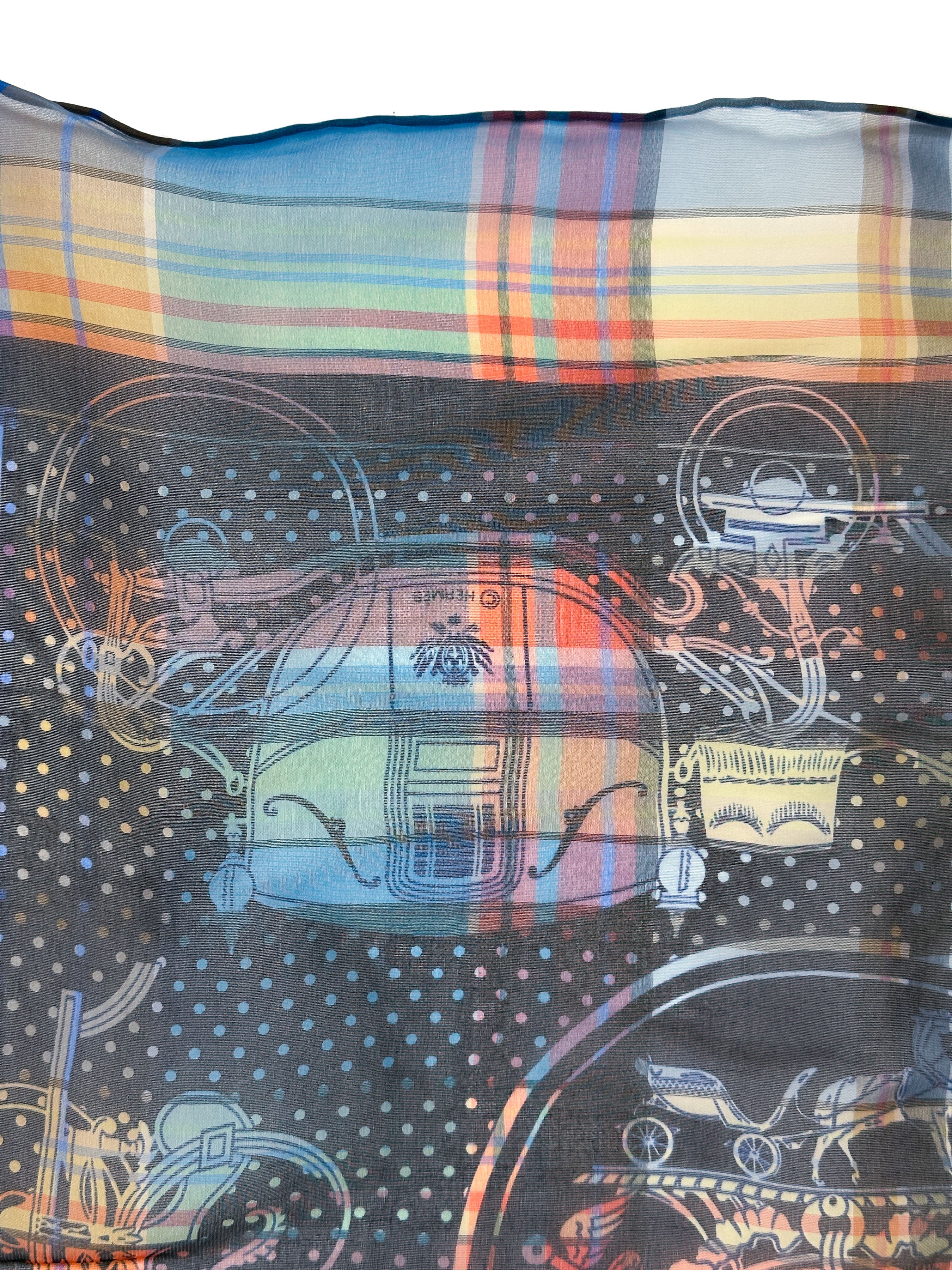 Hermès Madras Ex-Libris Bandana Mousseline 55