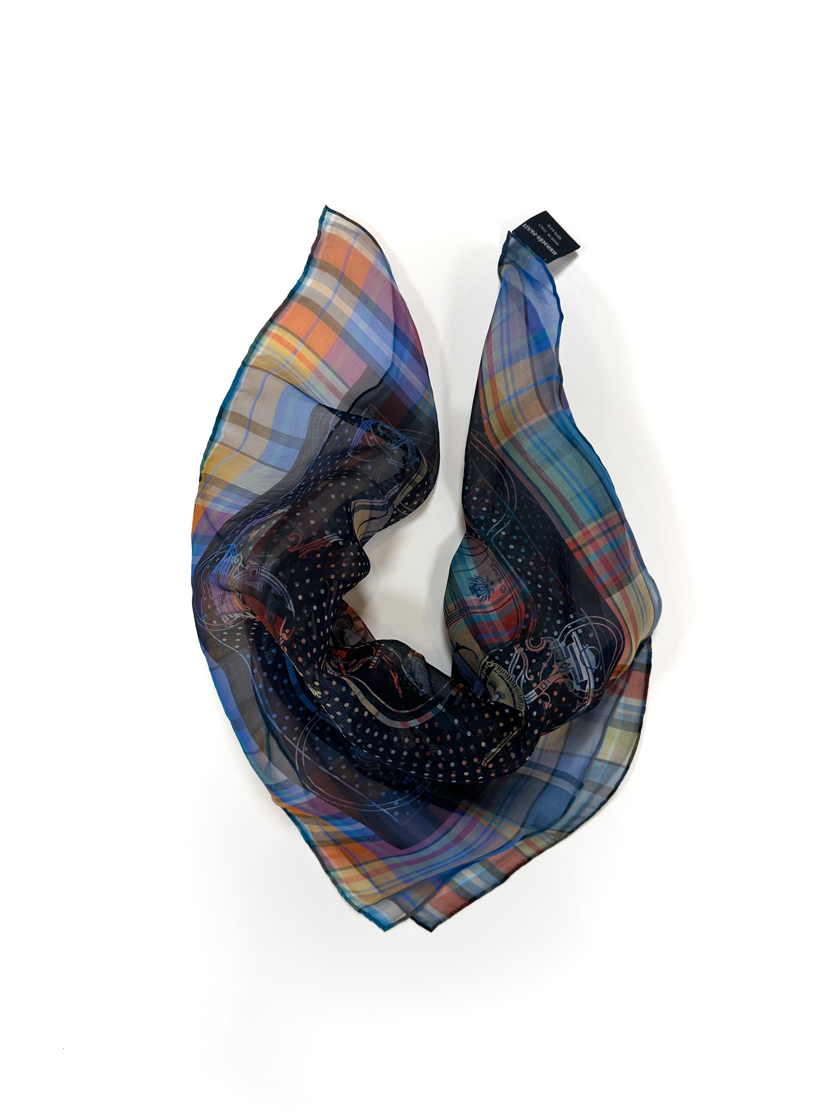 Hermès Madras Ex-Libris Bandana Mousseline 55