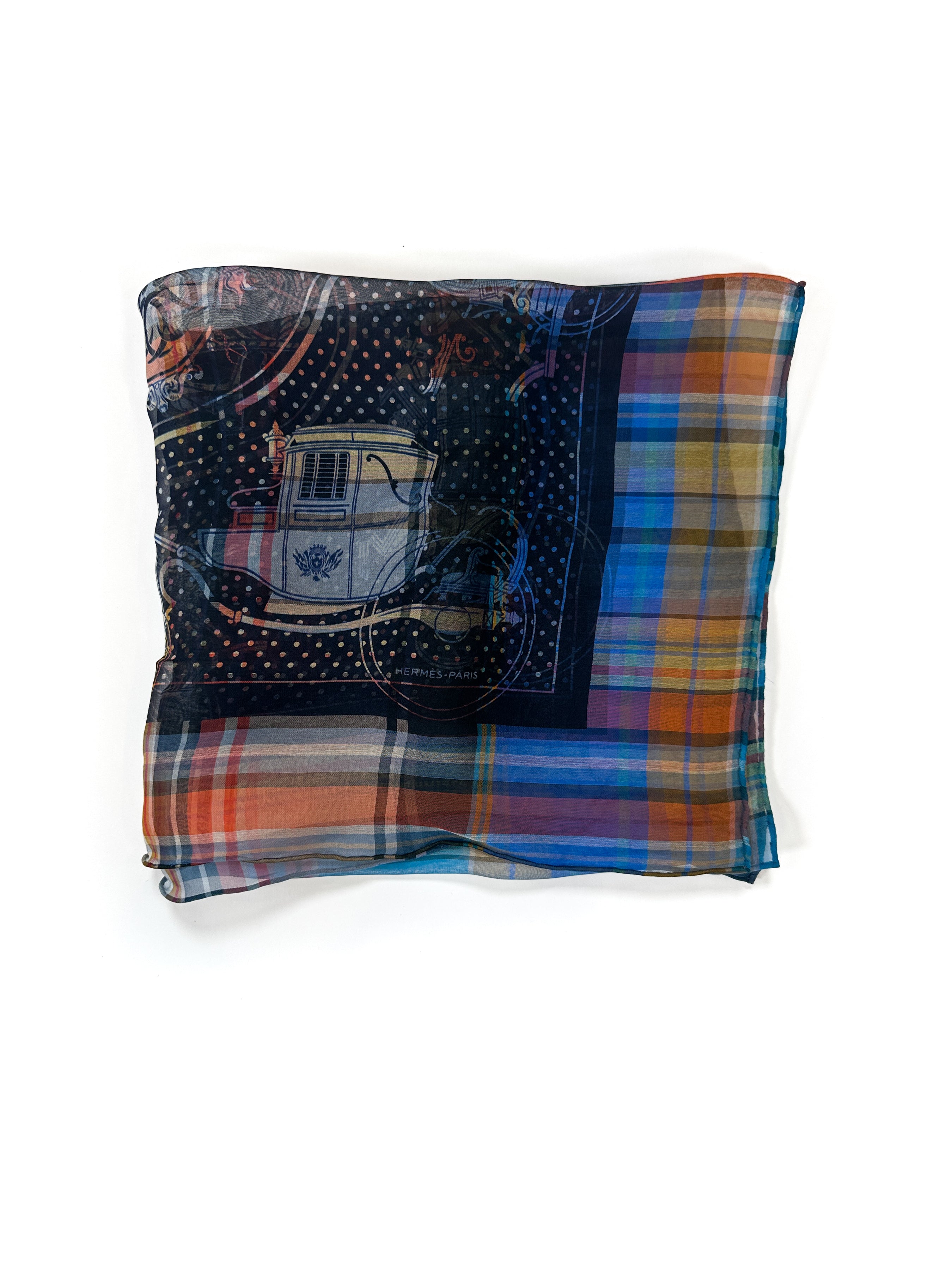 Hermès Madras Ex-Libris Bandana Mousseline 55