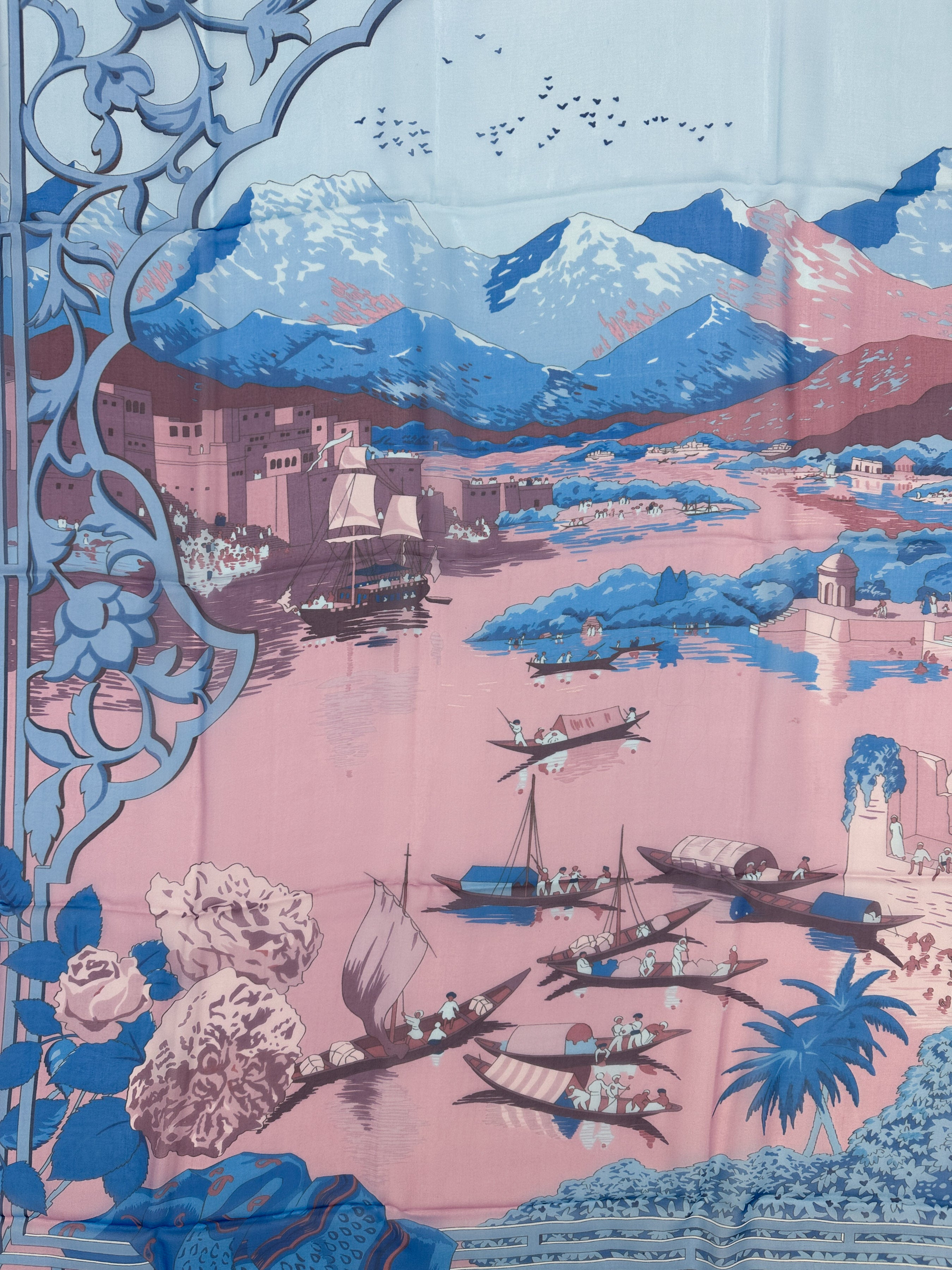 Hermès Le Fleuve Sacré Mousseline 140
