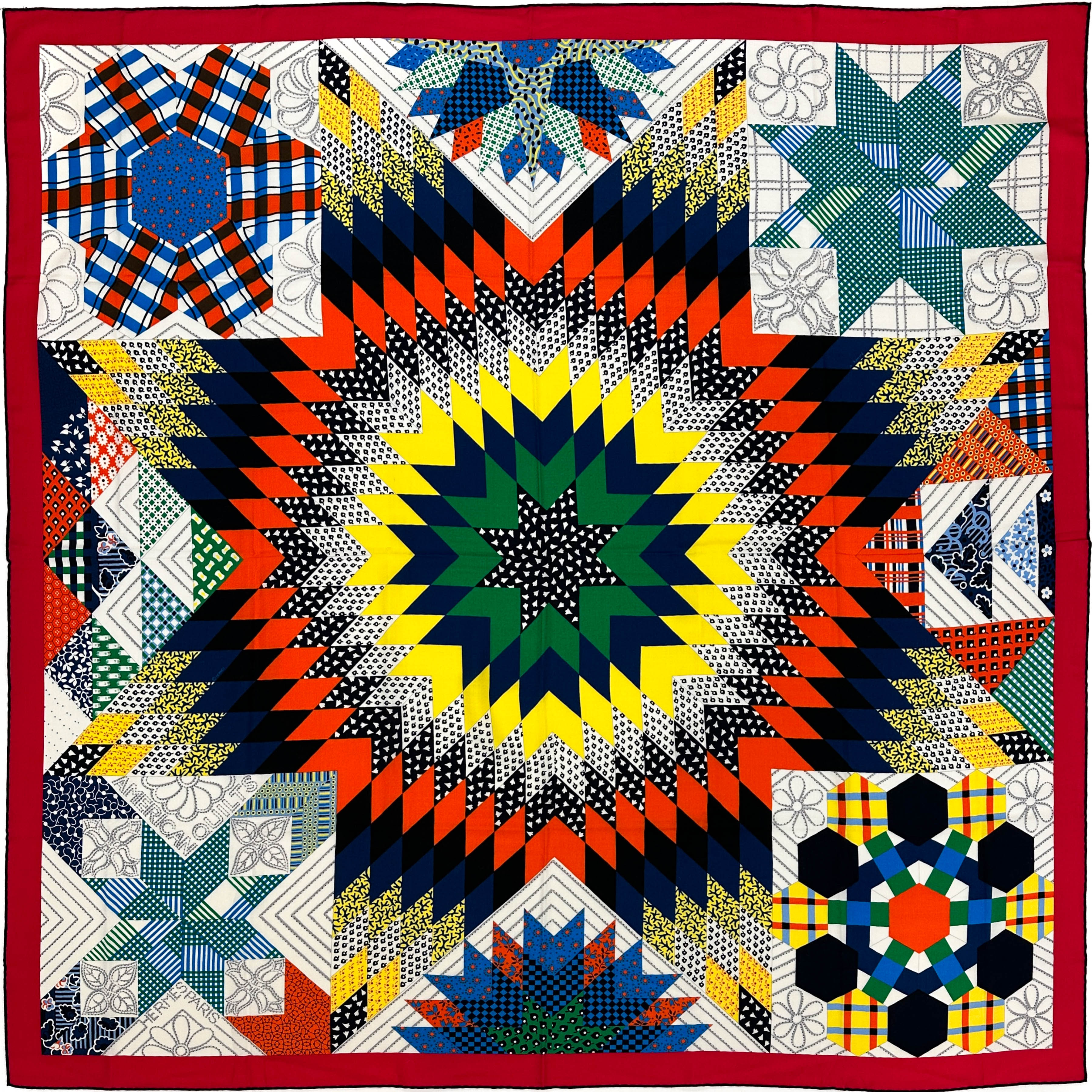 Hermès American Quilts Cashmere Silk 140