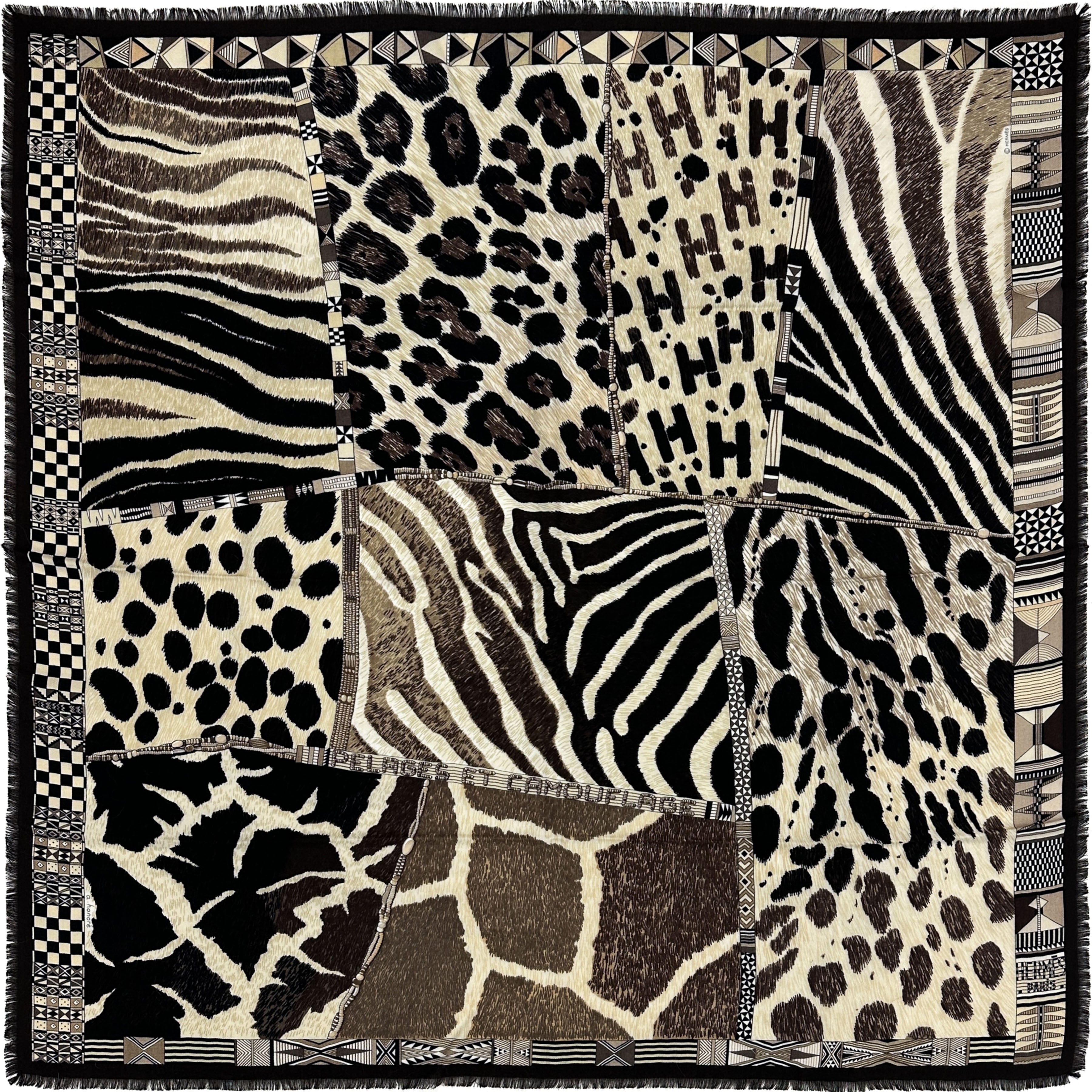 Hermès Pelages et Camouflage Cashmere Silk 90