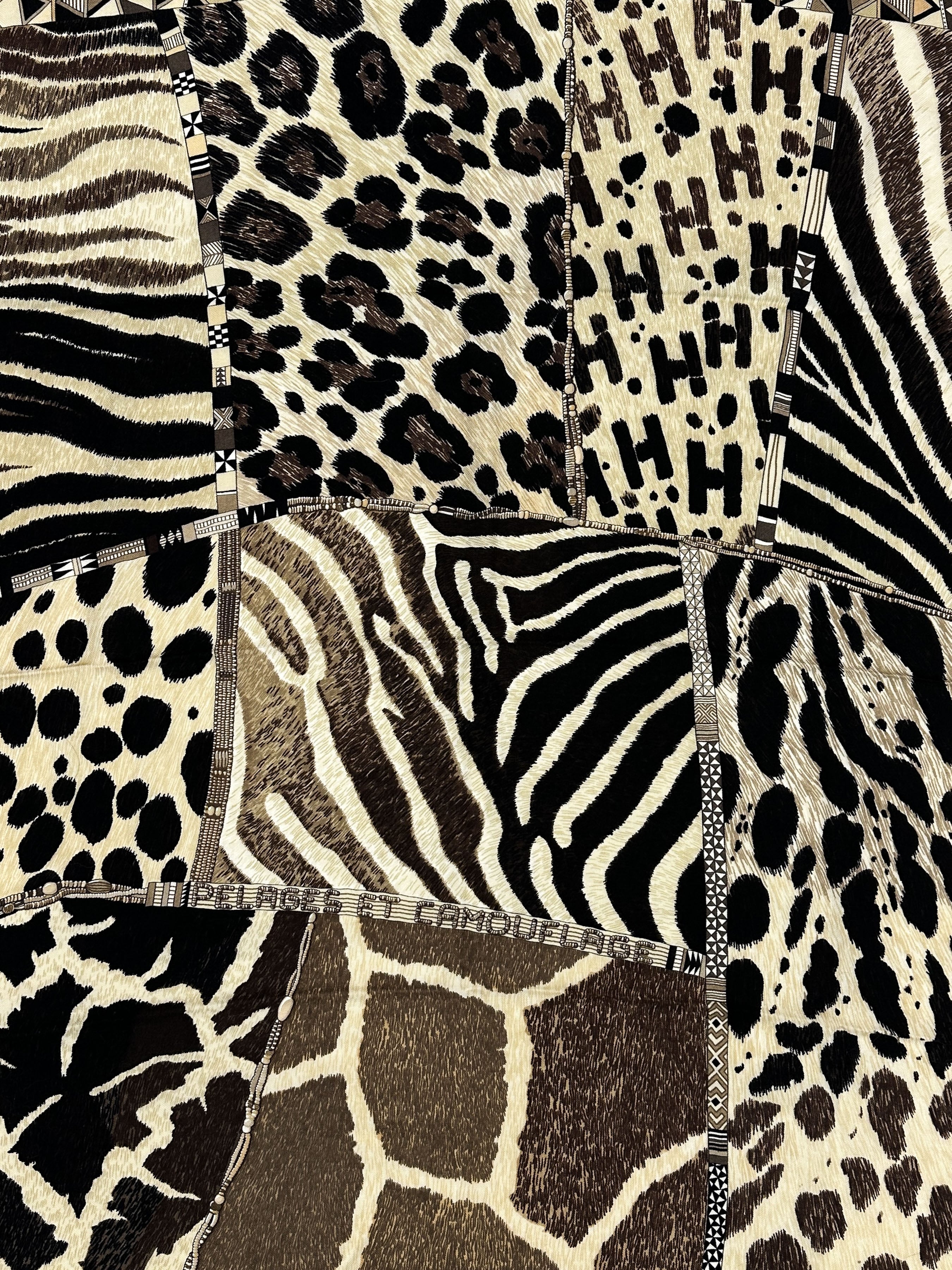 Hermès Pelages et Camouflage Cashmere Silk 90