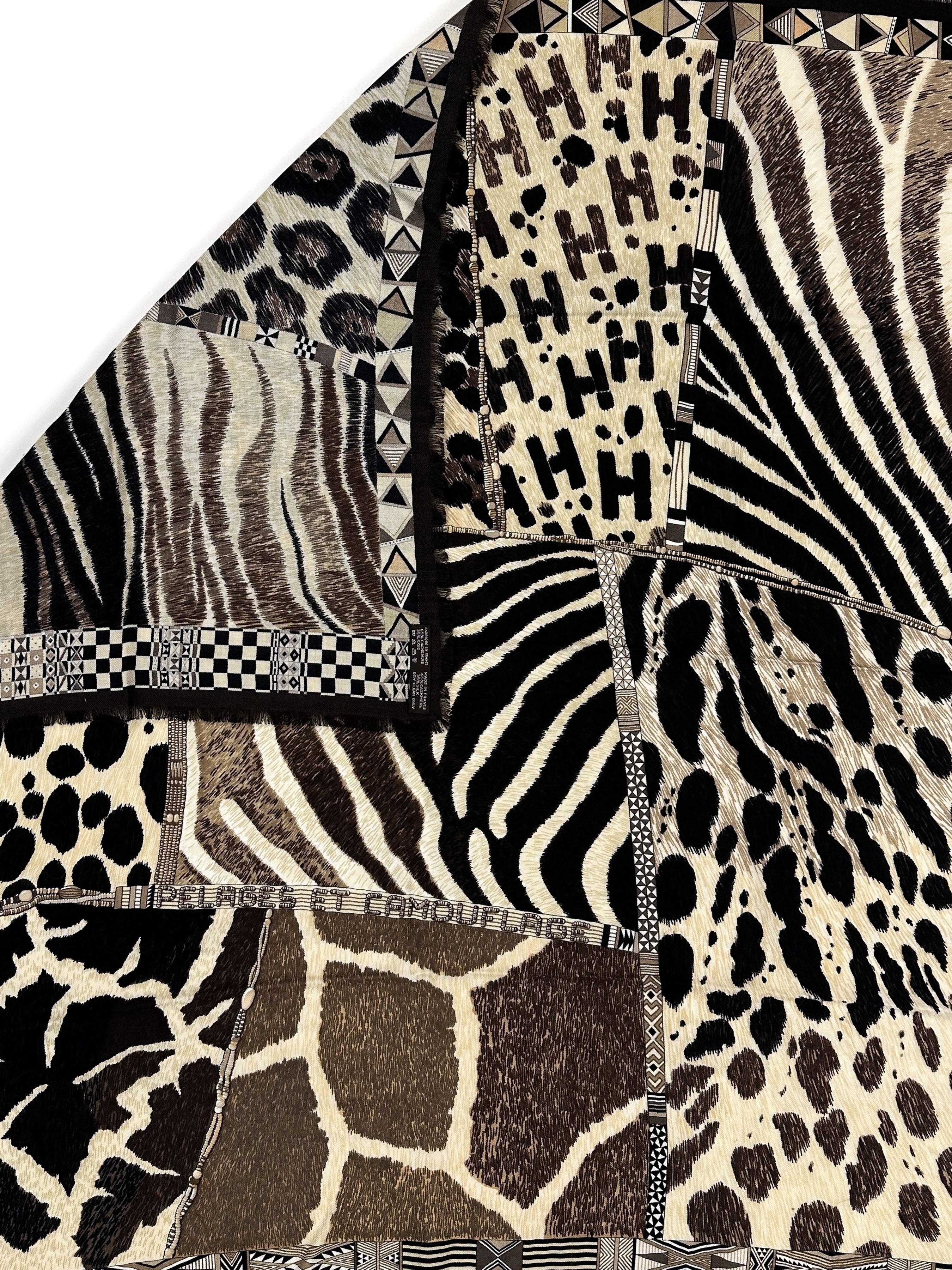 Hermès Pelages et Camouflage Cashmere Silk 90