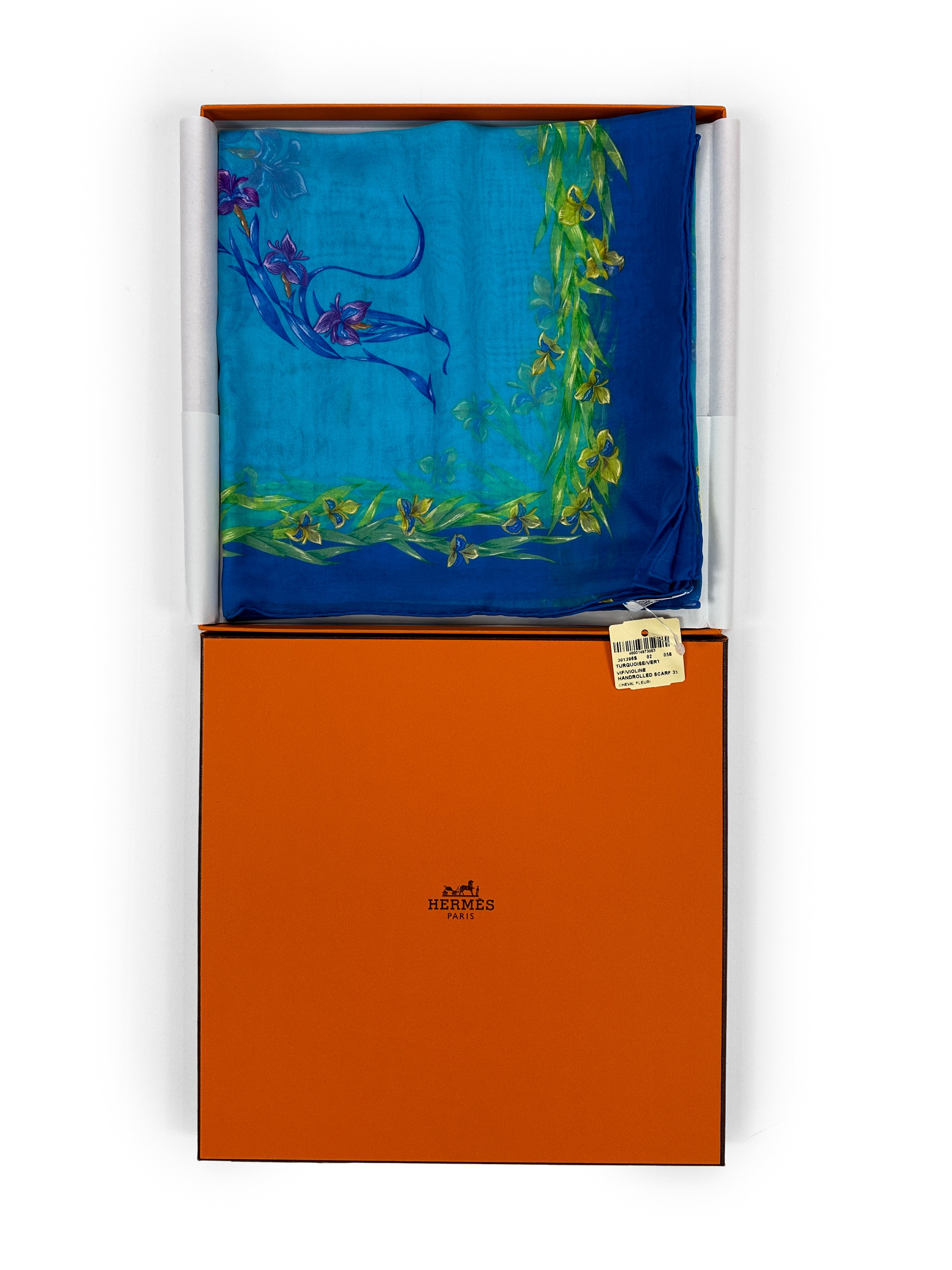 Hermès Cheval Fleuri Mousseline 90