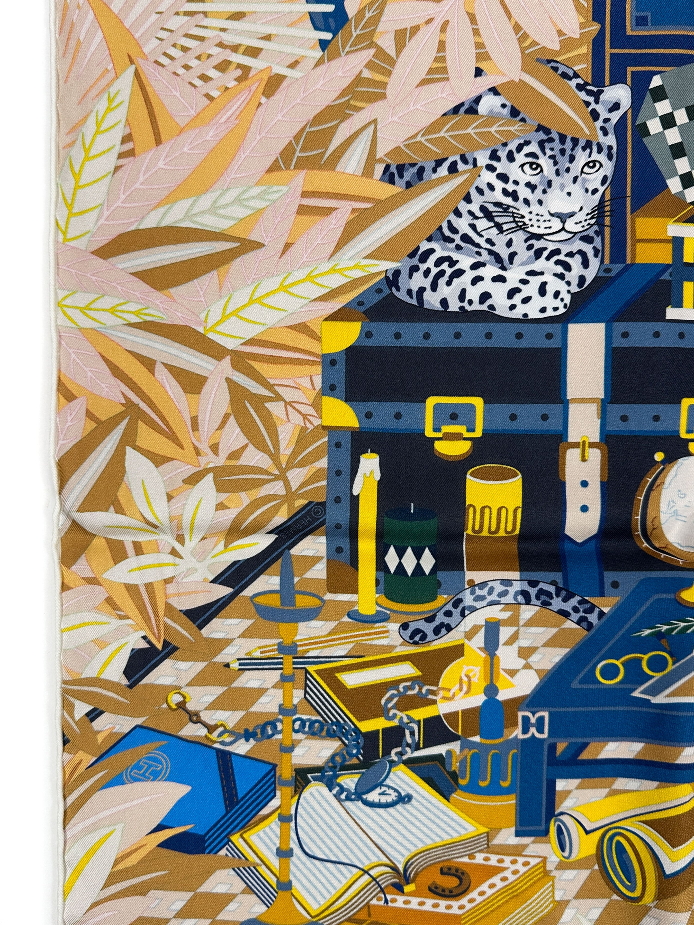 Hermès Douze Leopards Double Face 90