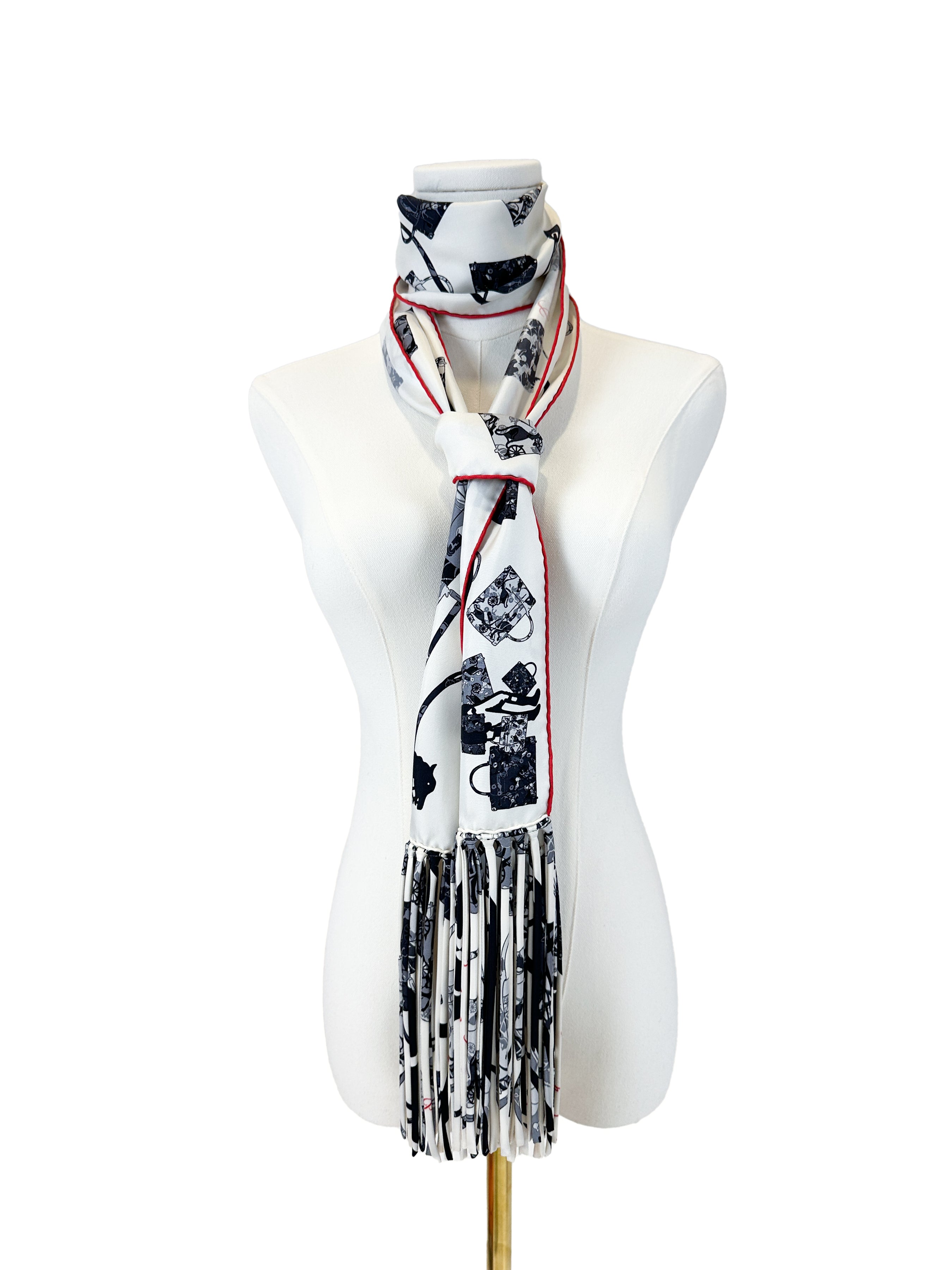 Hermès Kelly en Caleche Fringe Shawl