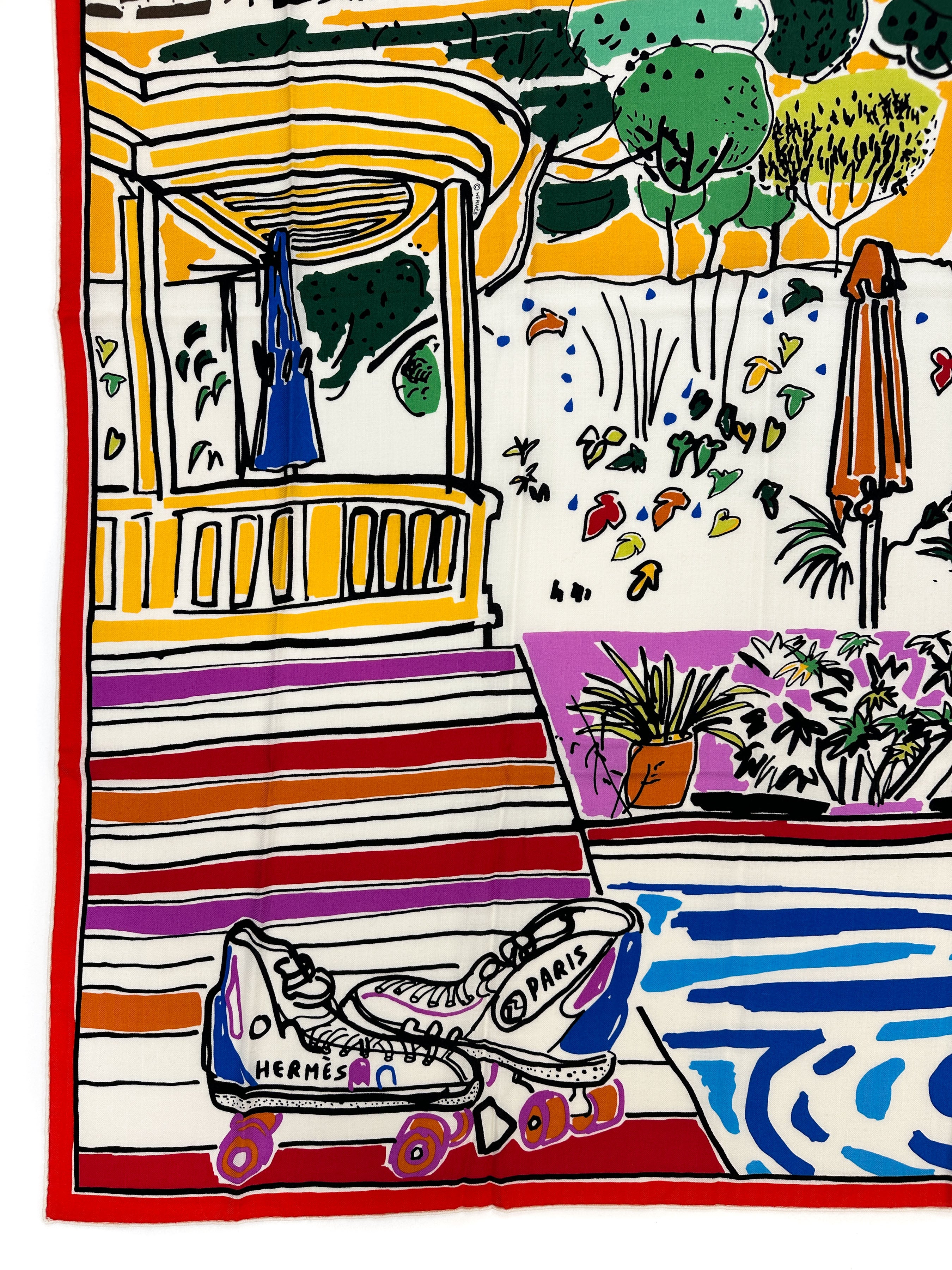 Hermès Rayures d'Ete Cashmere Silk 140
