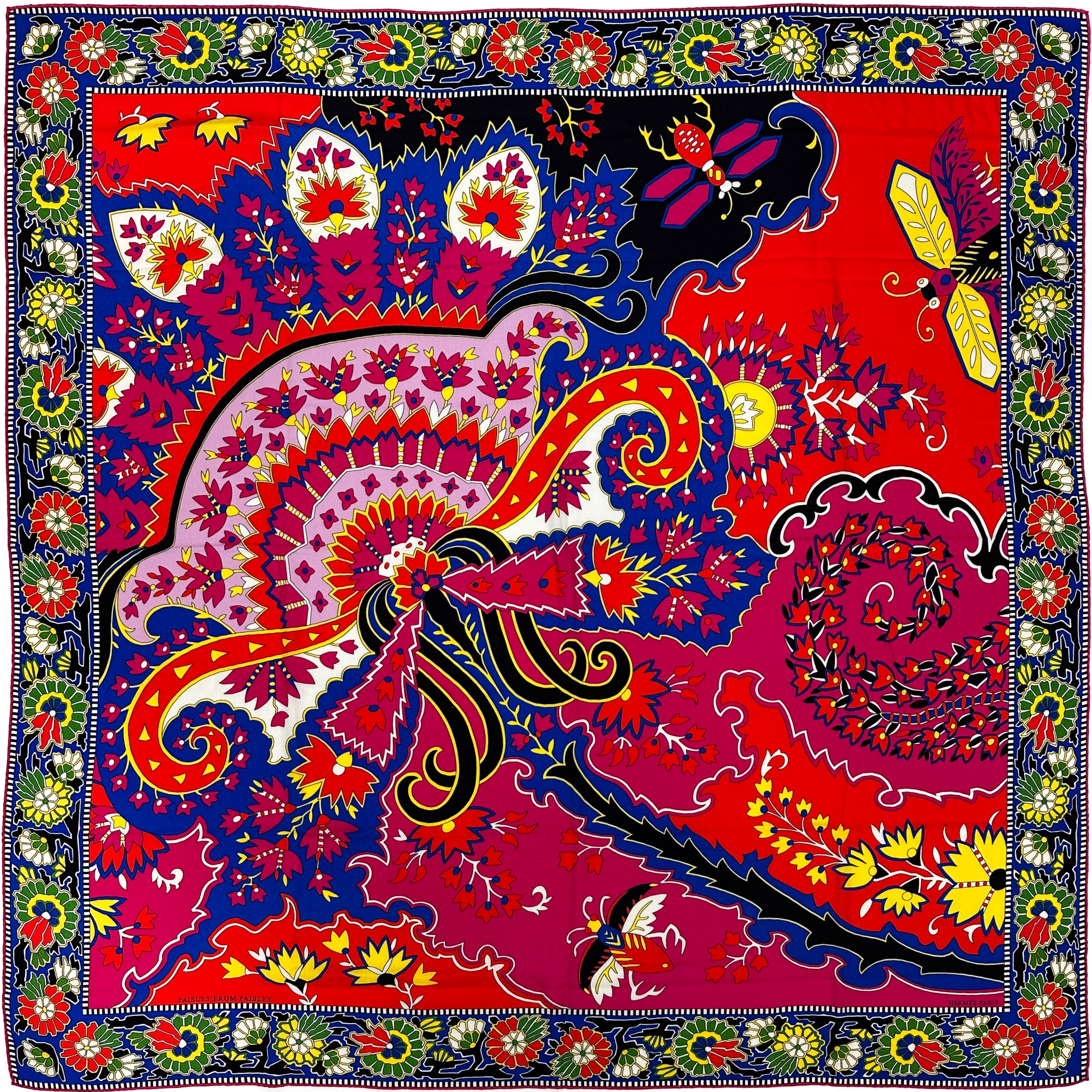 Hermès Paisley From Paisley Cashmere Silk 140