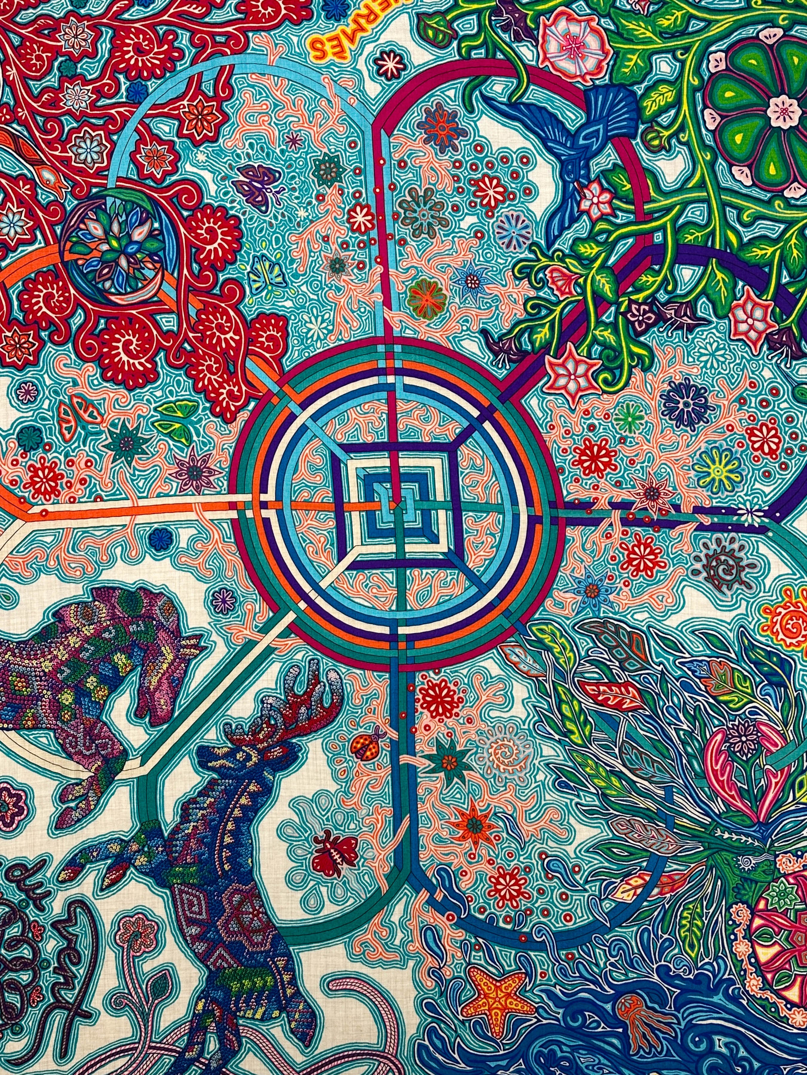 Hermès L'Arbre du Vent Cashmere Silk 140