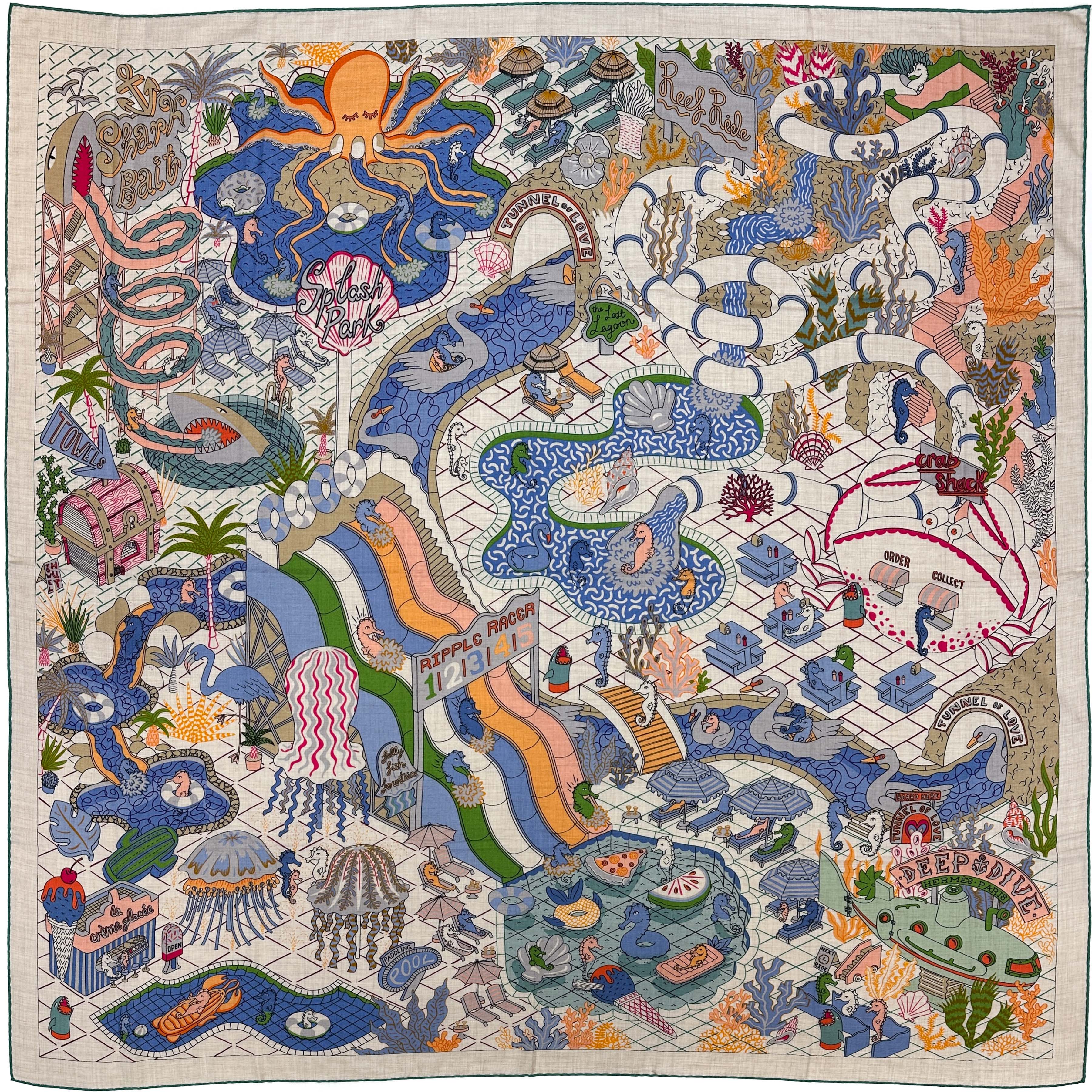 Hermès Splash Park Cashmere Silk 140