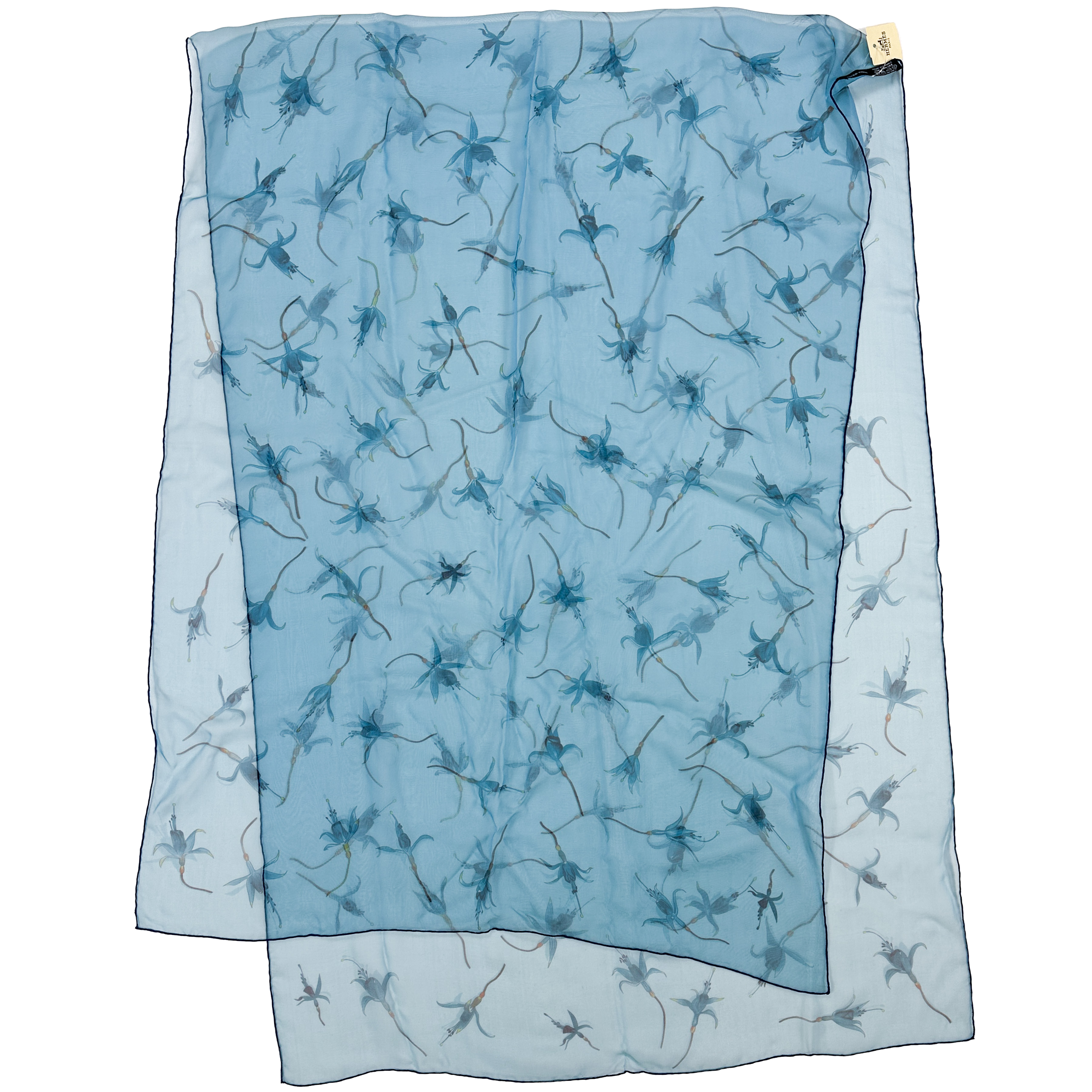 Hermès Fleurs de Fuchsia Mousseline Shawl