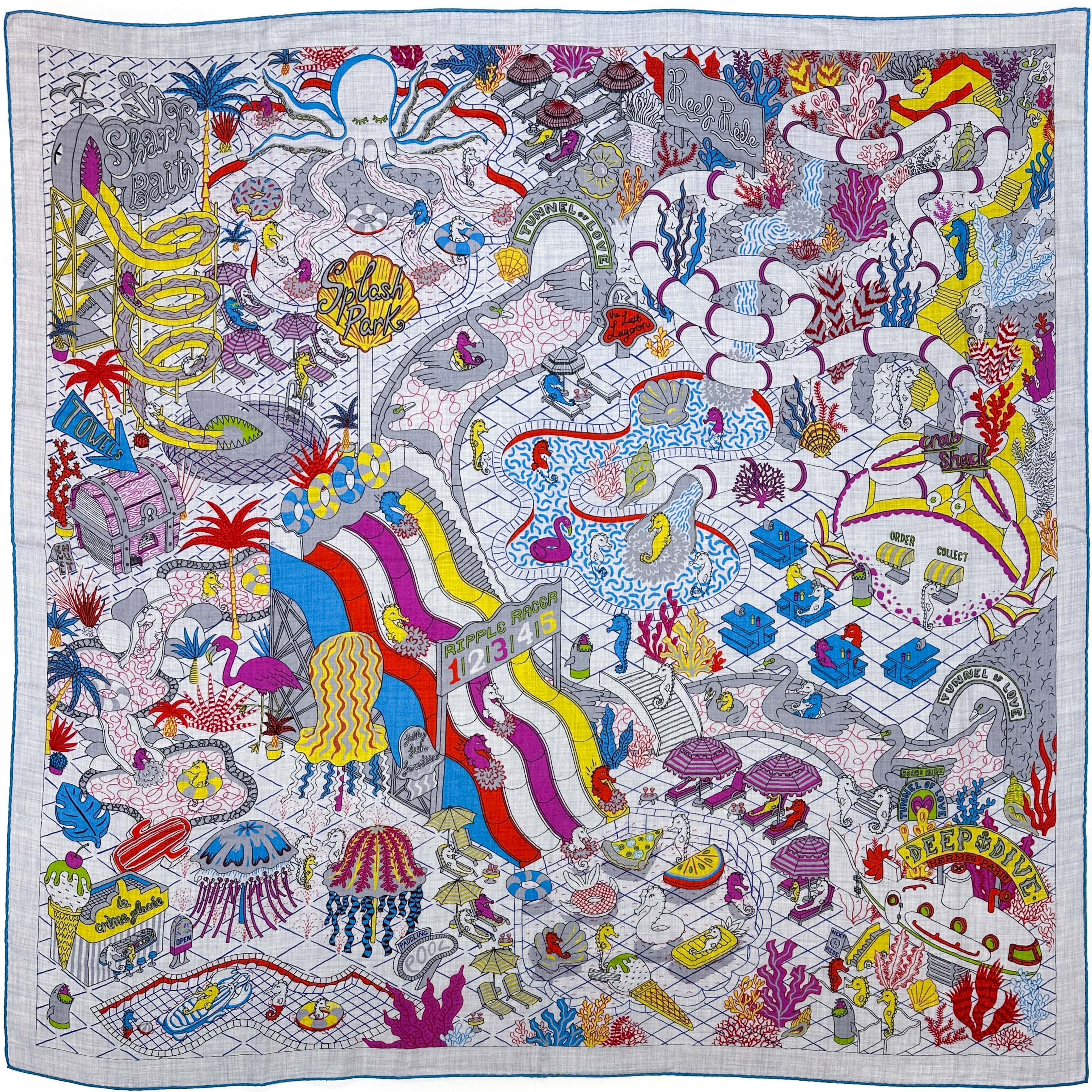 Hermès Splash Park Cashmere Silk 140