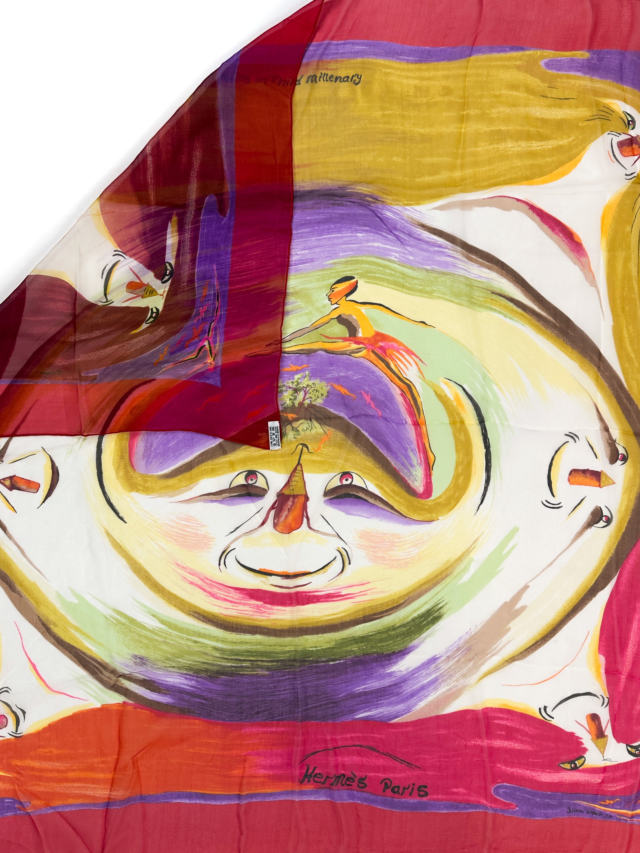 Hermès Smiles In Third Millenary Mousseline 90