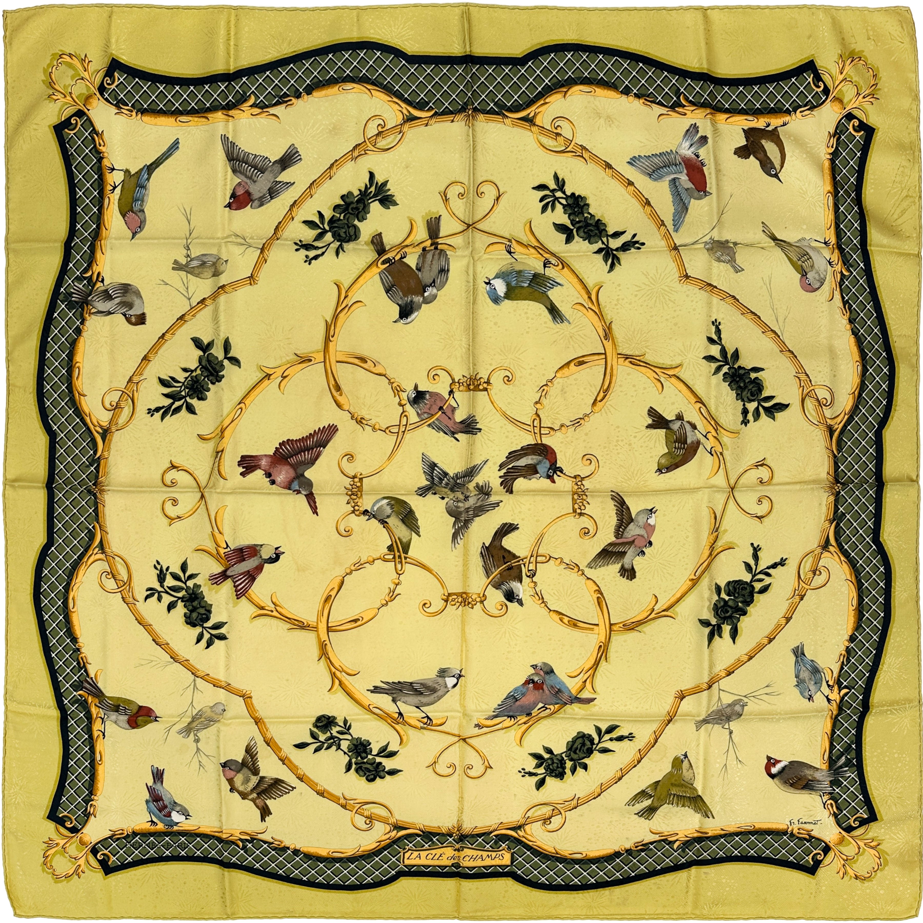 Hermès La Cle des Champs Jacquard 90