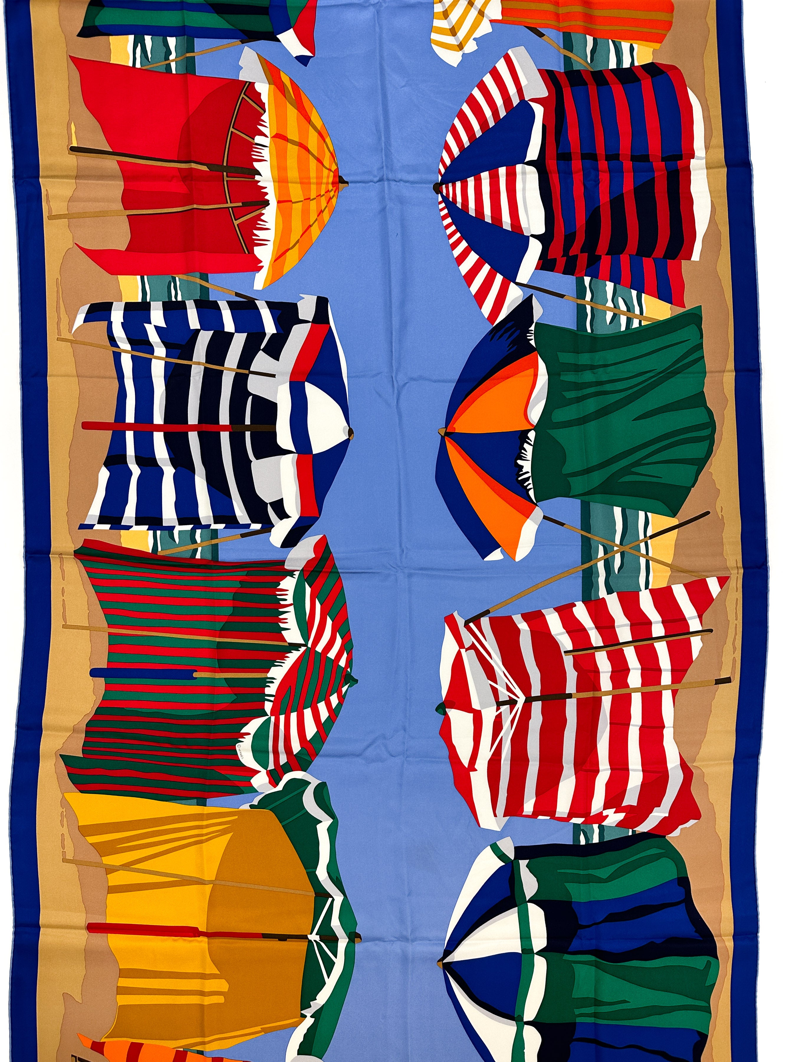 Hermès Charmes des Plages Normandes Silk Shawl