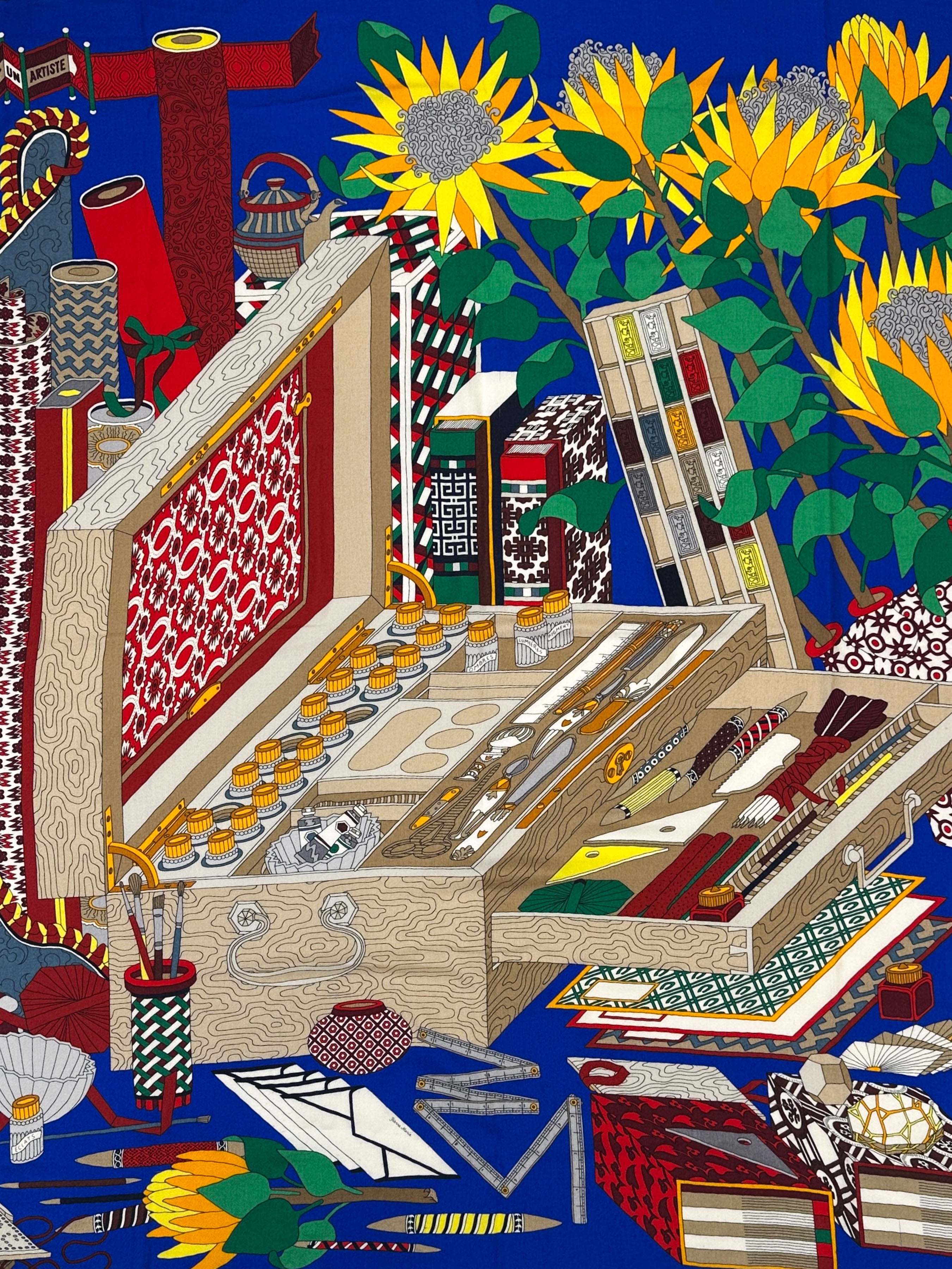 Hermès Les Trésors d'un Artiste Cashmere Silk 140