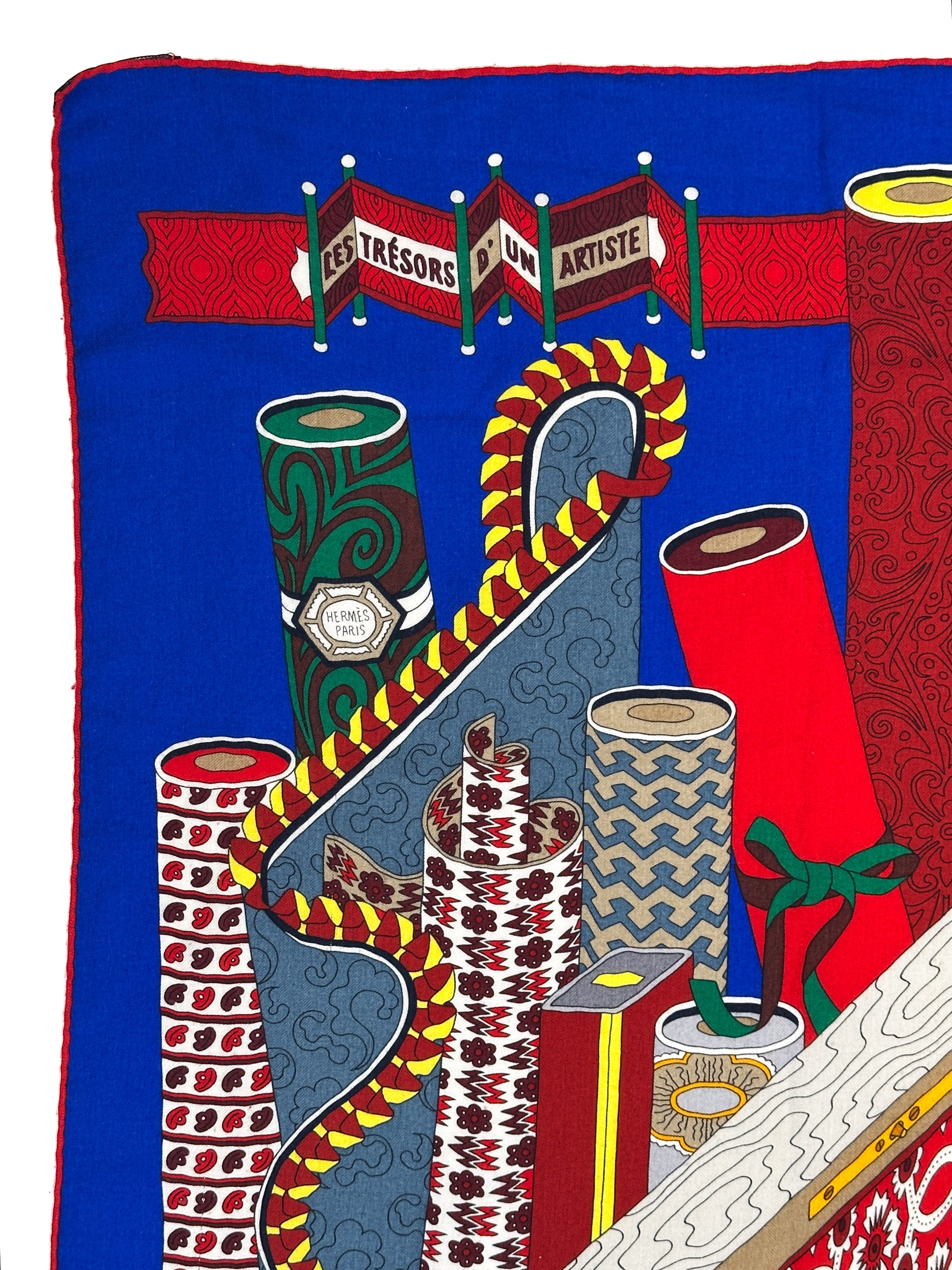 Hermès Les Trésors d'un Artiste Cashmere Silk 140