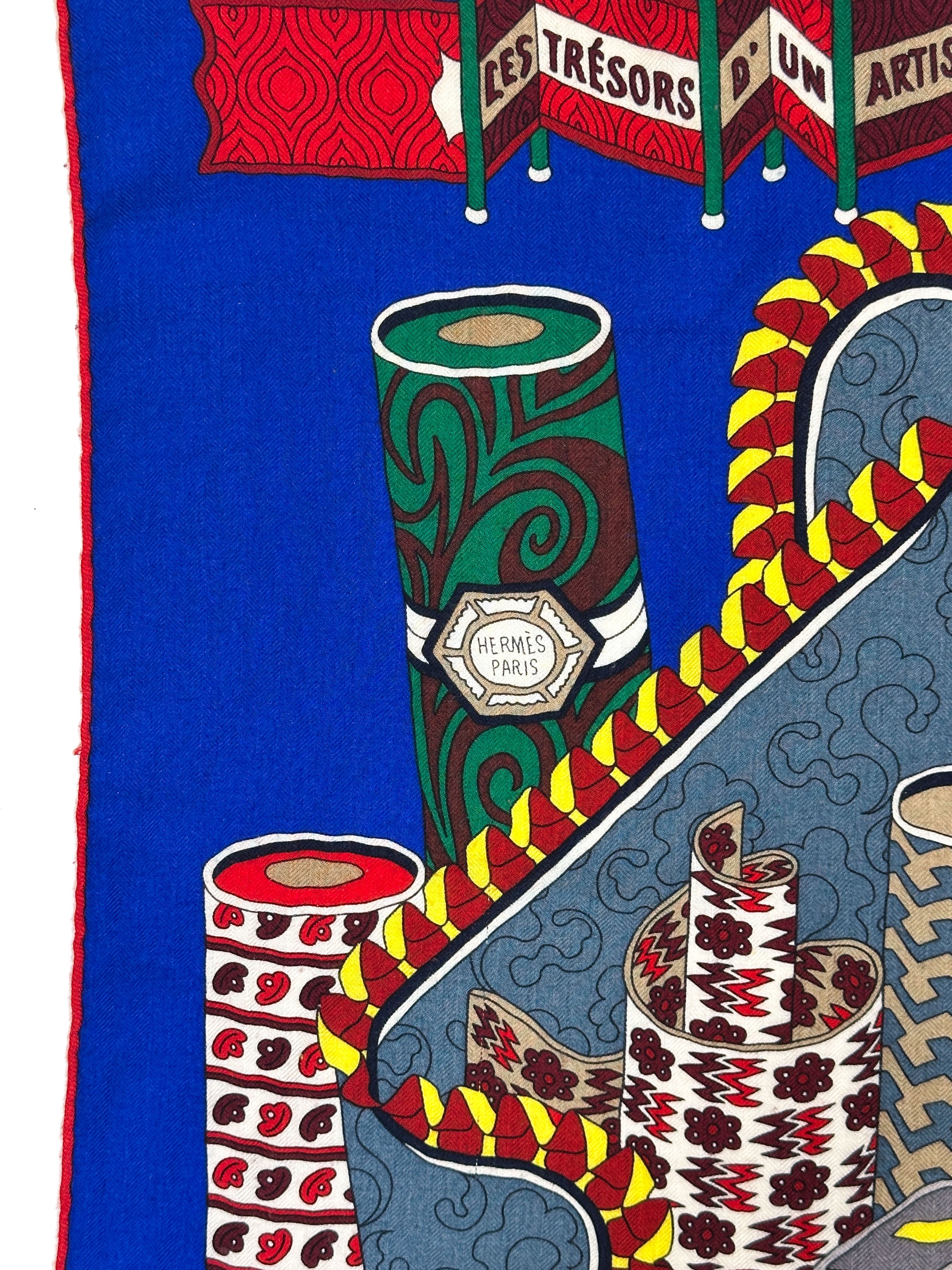 Hermès Les Trésors d'un Artiste Cashmere Silk 140