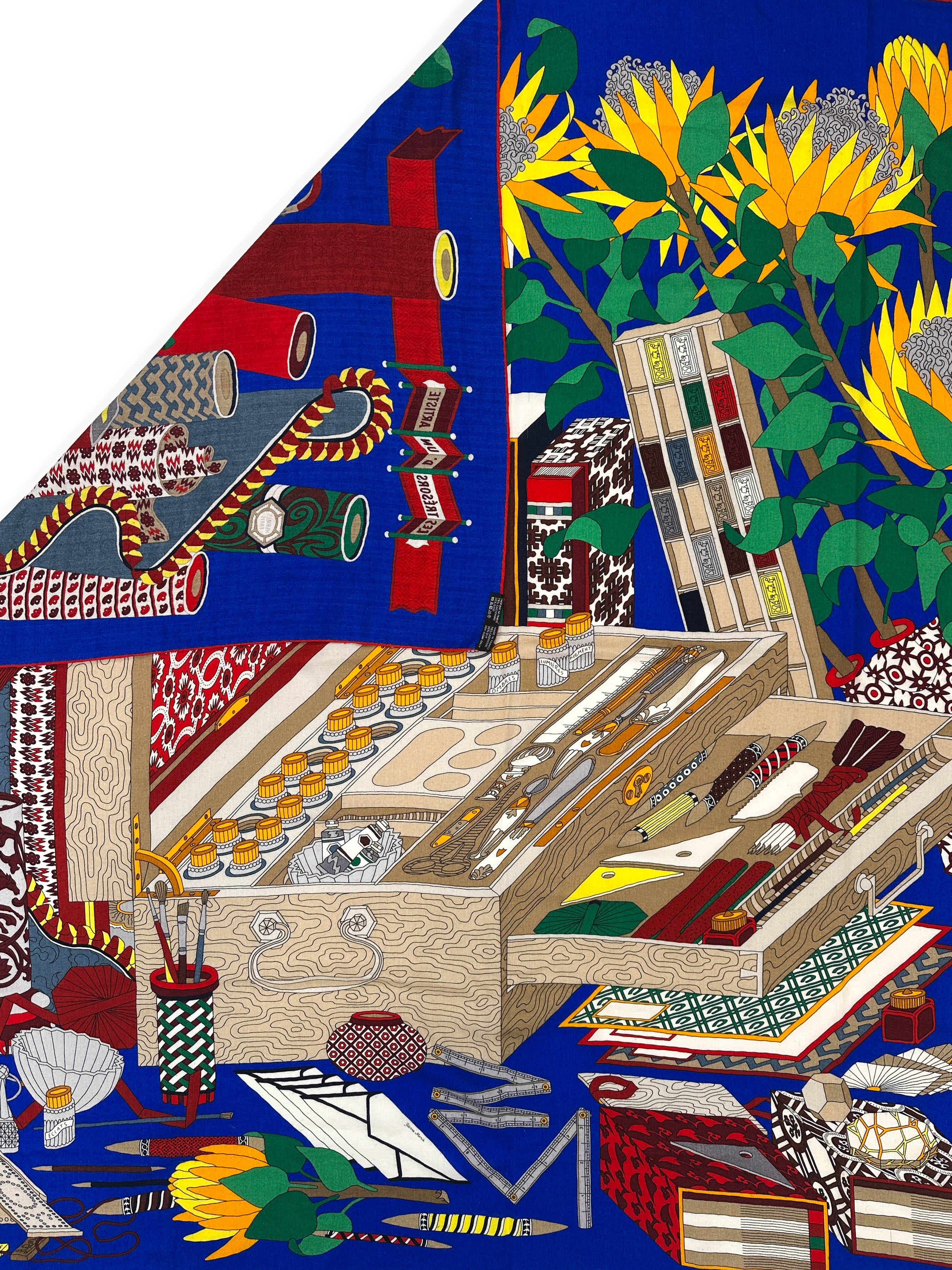 Hermès Les Trésors d'un Artiste Cashmere Silk 140